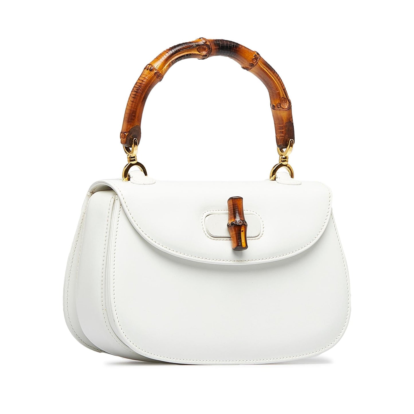 Gucci Bamboo Night SHG-NK0Xpj Calf White Satchel Bag