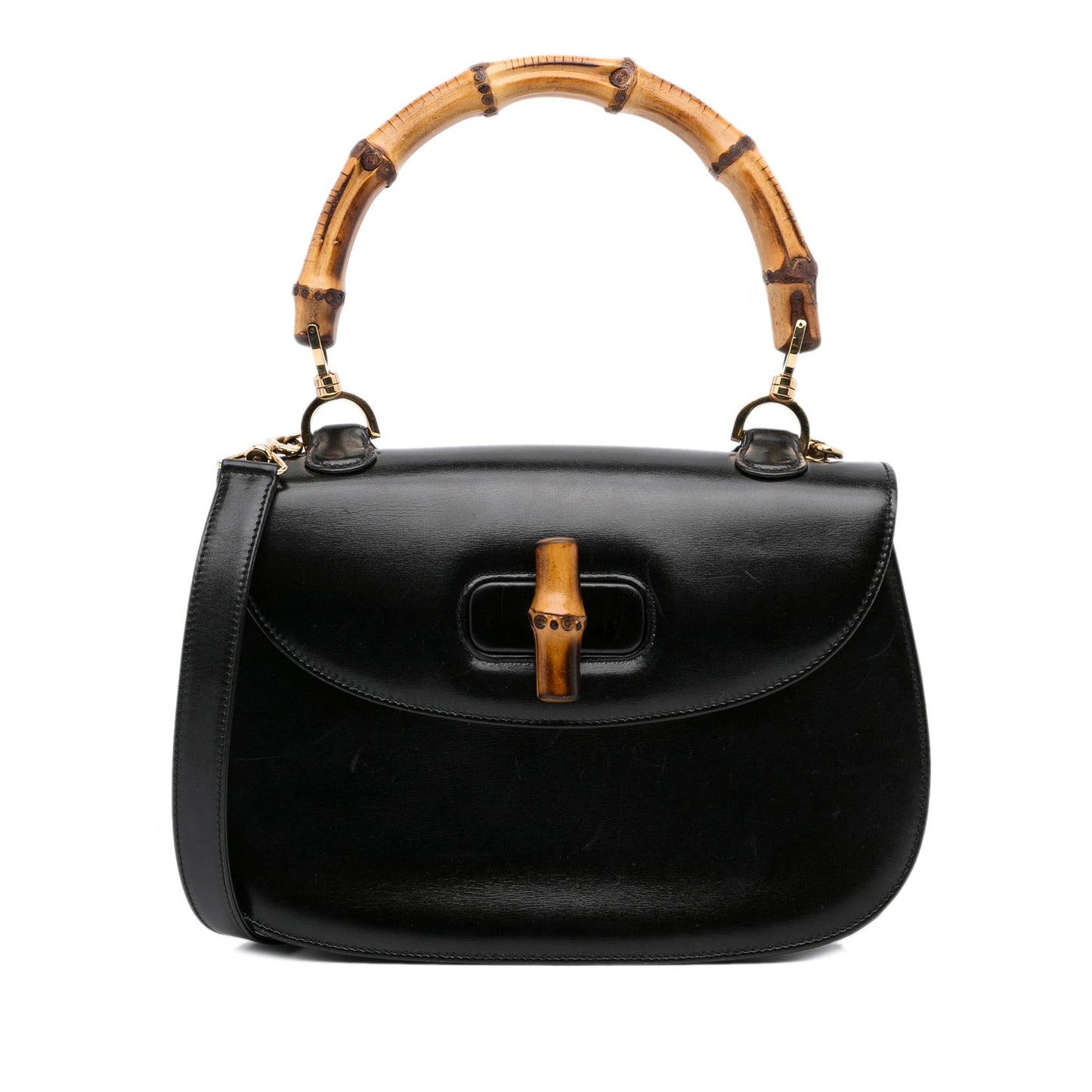 Gucci Bamboo Night SHG-mLHePu Calf Black Satchel Bag