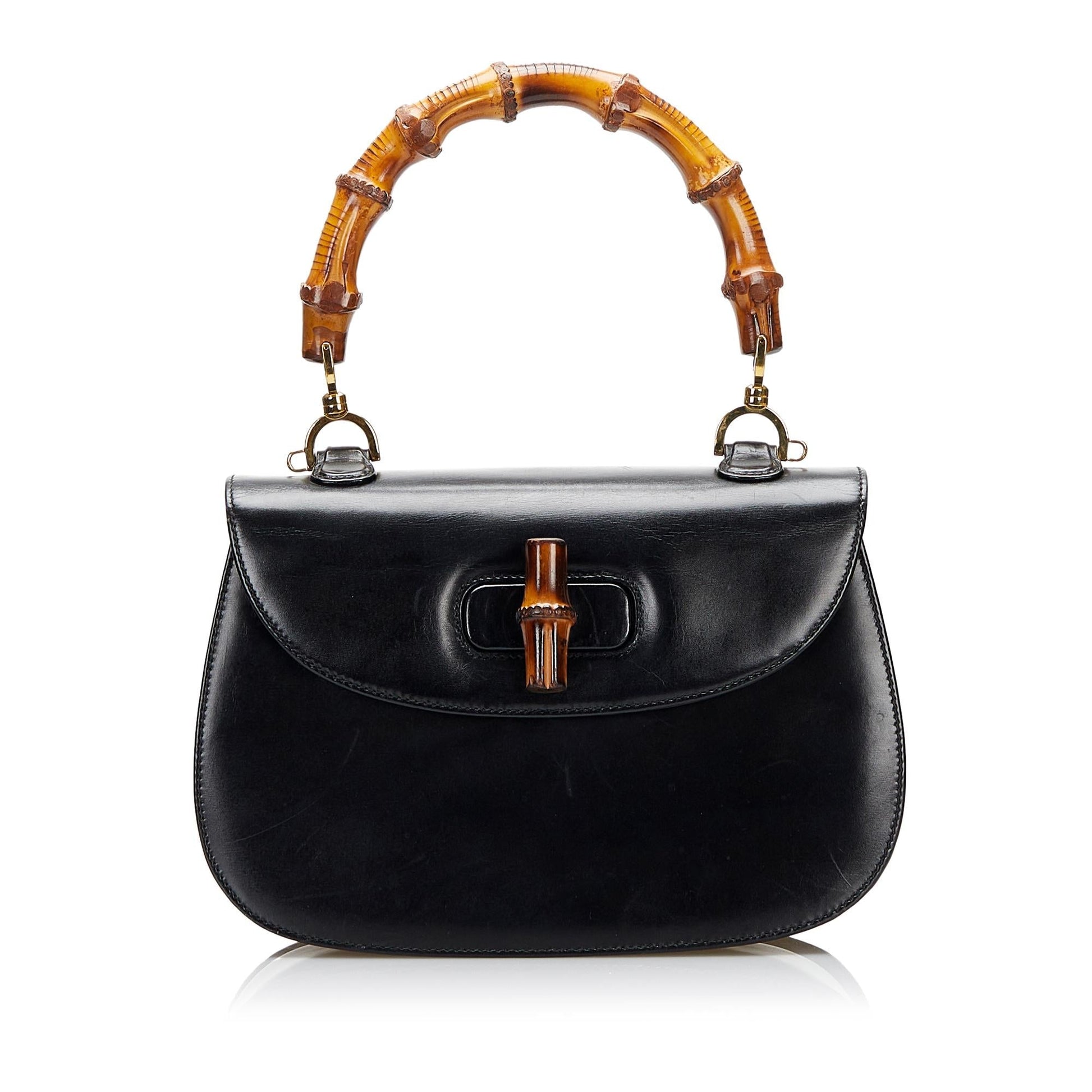 Gucci Bamboo Night SHG-Cgfz1H Calf Black Satchel Bag