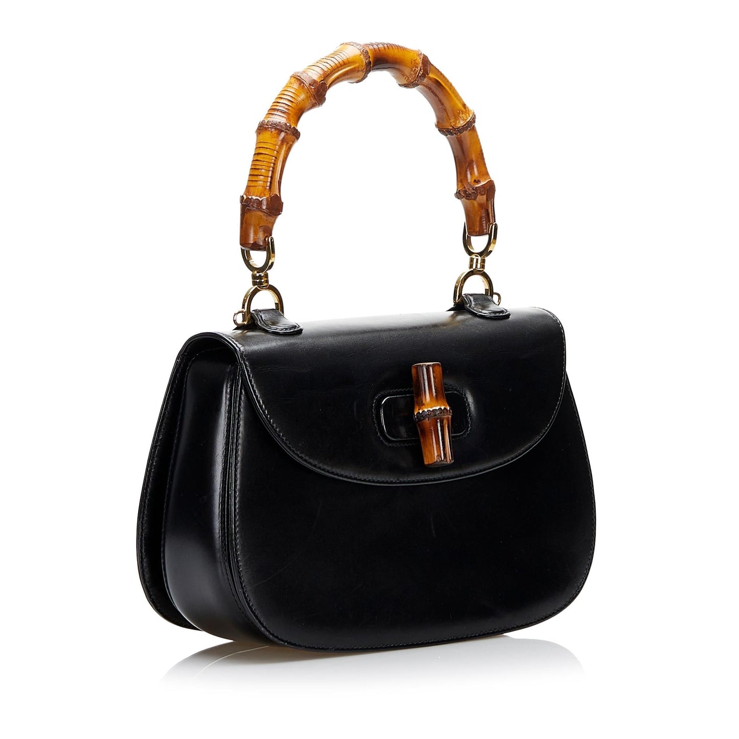 Gucci Bamboo Night SHG-Cgfz1H Calf Black Satchel Bag