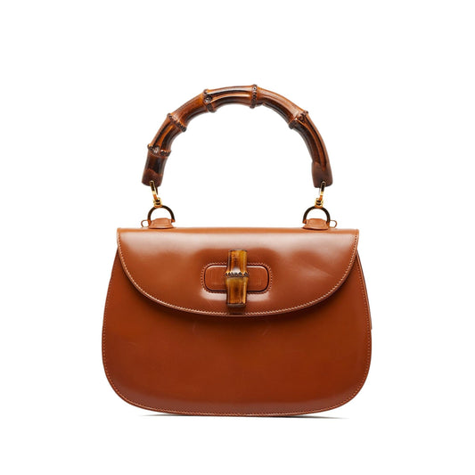 Gucci Bamboo Night SHG-MgnzPJ Calf Brown Satchel Bag