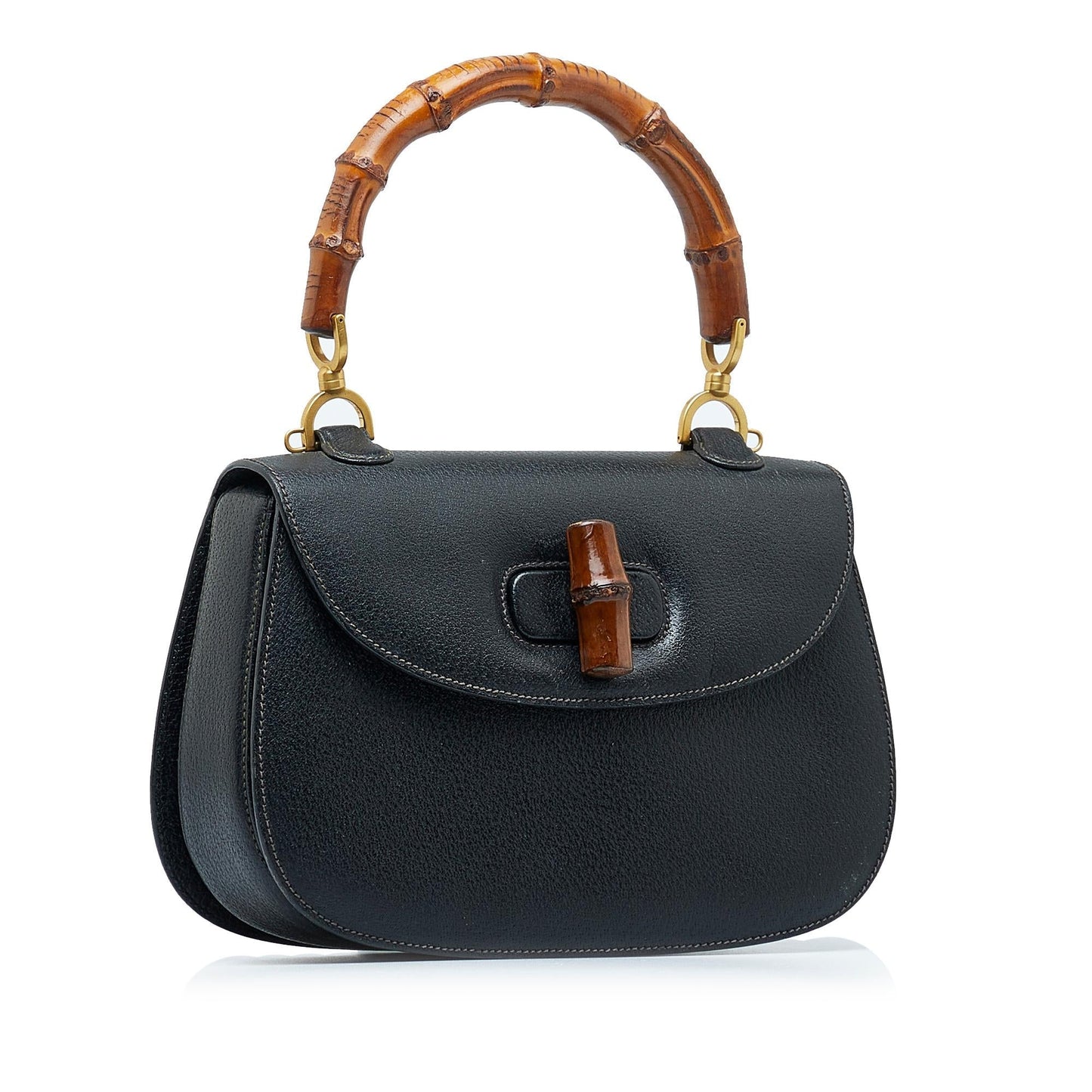 Gucci Bamboo Night SHG-IItila Calf Black Satchel Bag