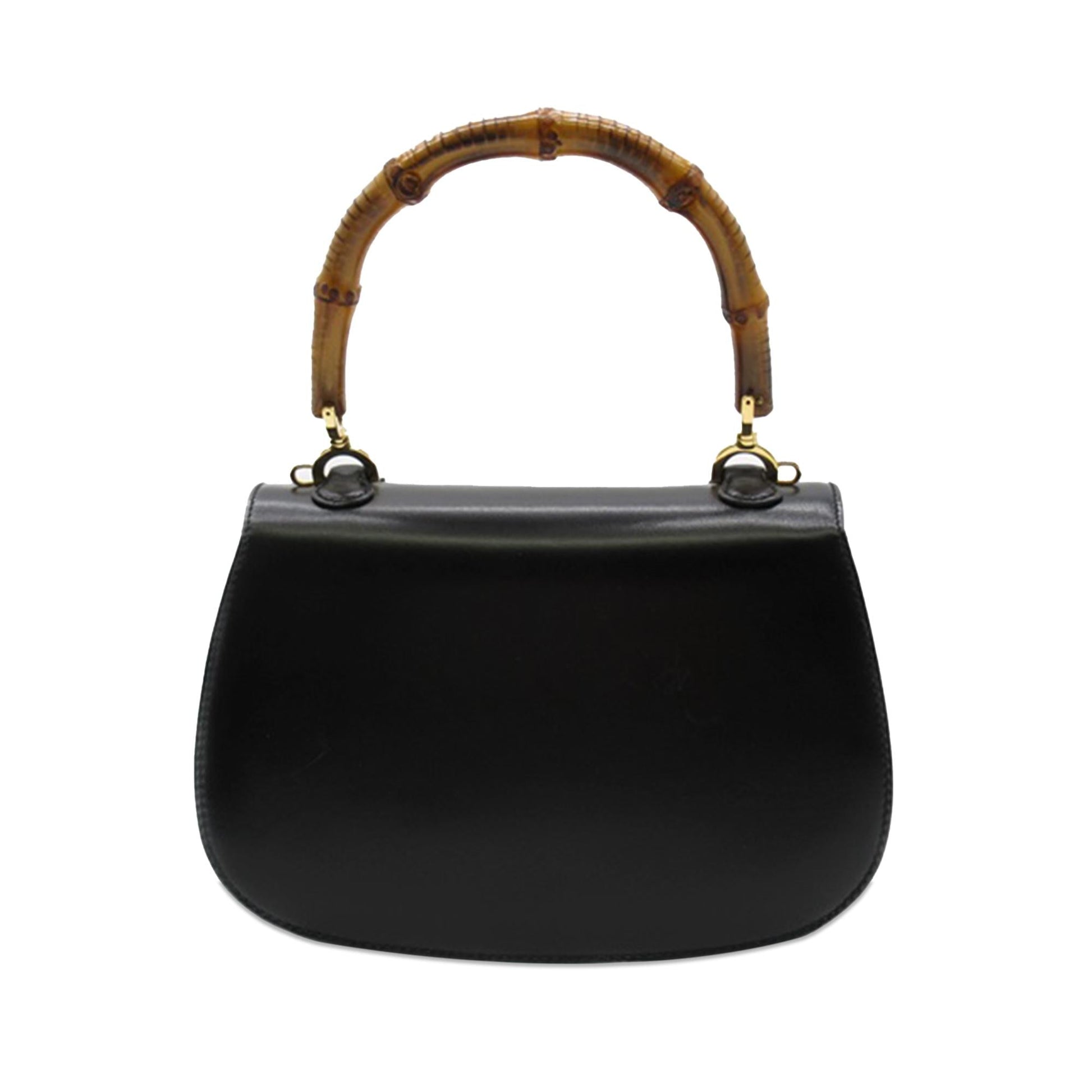 Gucci Bamboo Night SHG-6CuMBl Calf Black Satchel Bag