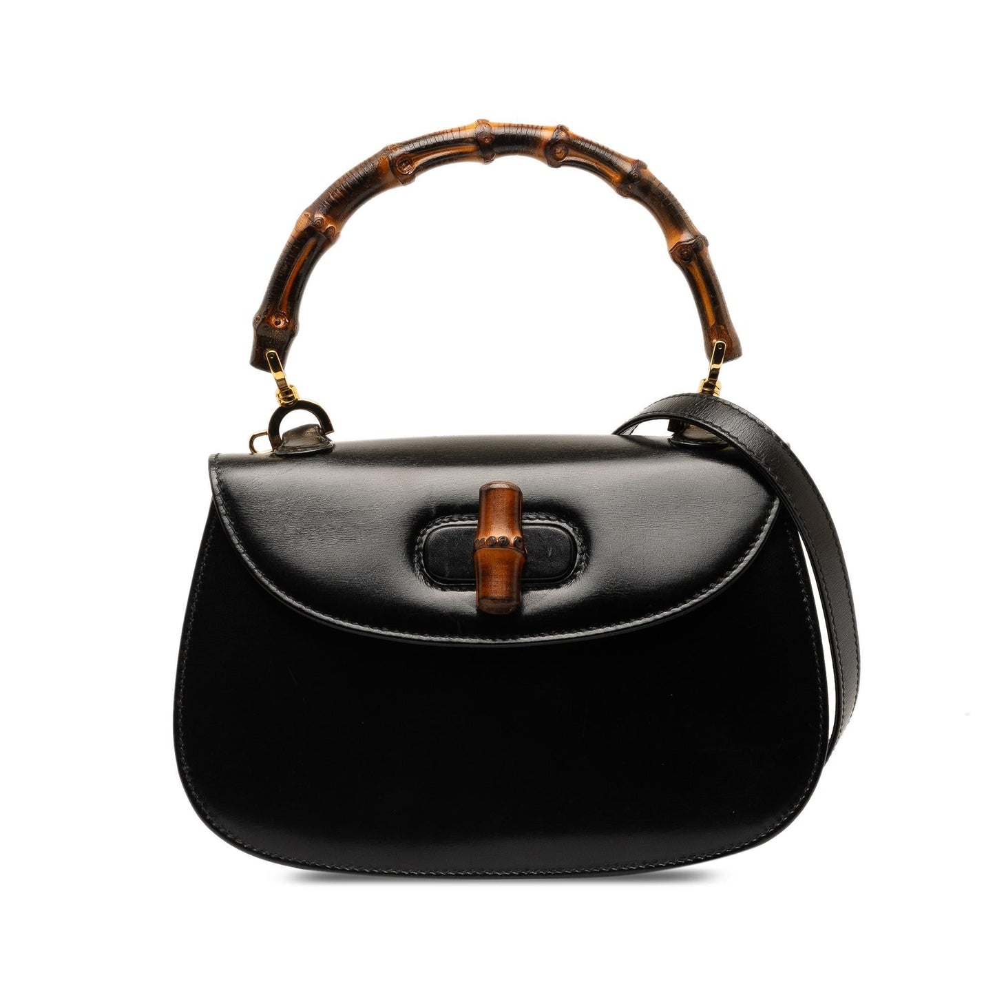 Gucci Bamboo Night SHG-neKgcI Calf Black Satchel Bag
