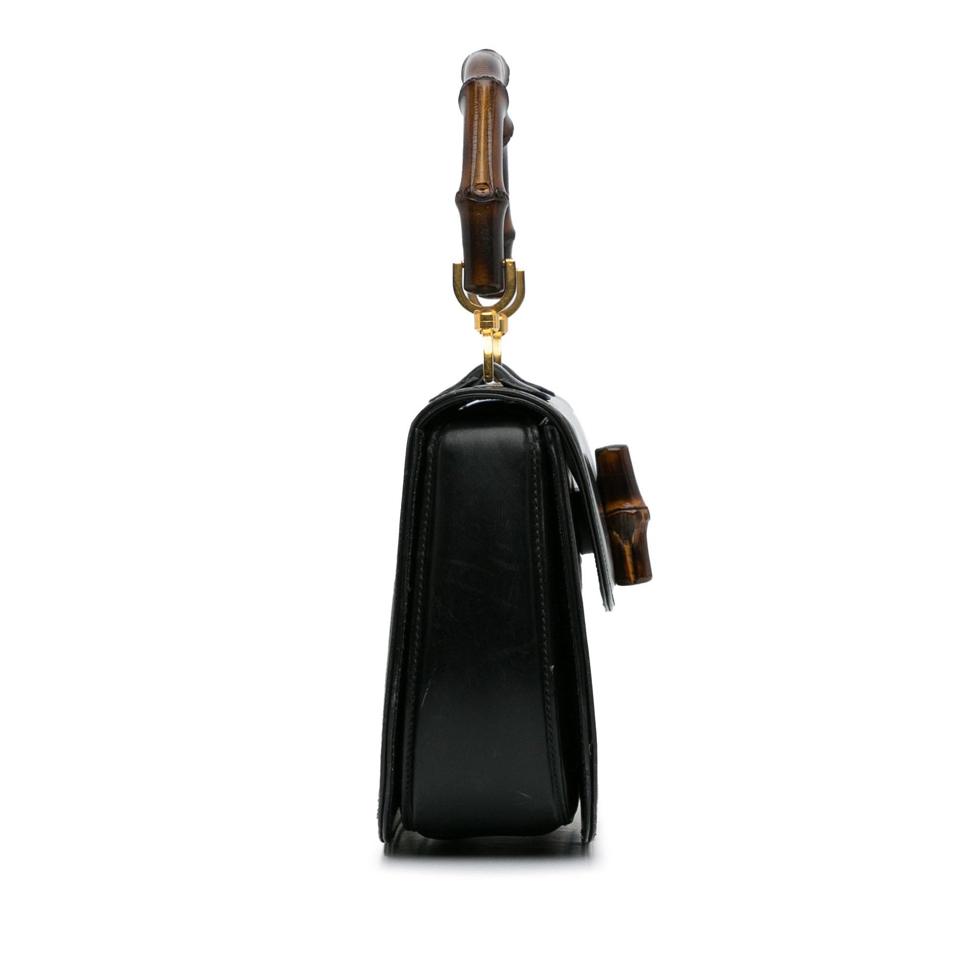 Gucci Bamboo Night SHG-Of4868 Calf Black Satchel Bag