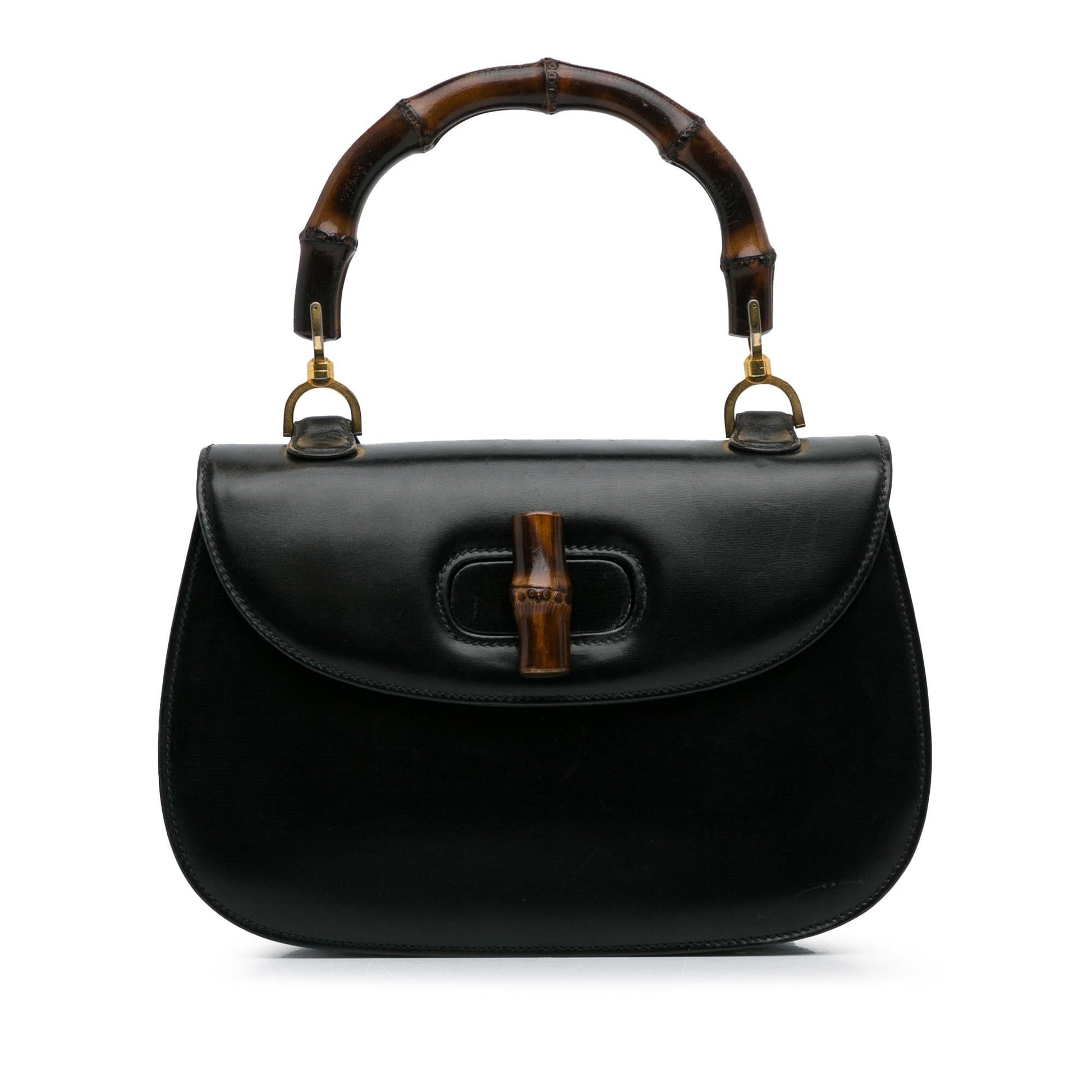 Gucci Bamboo Night SHG-Of4868 Calf Black Satchel Bag