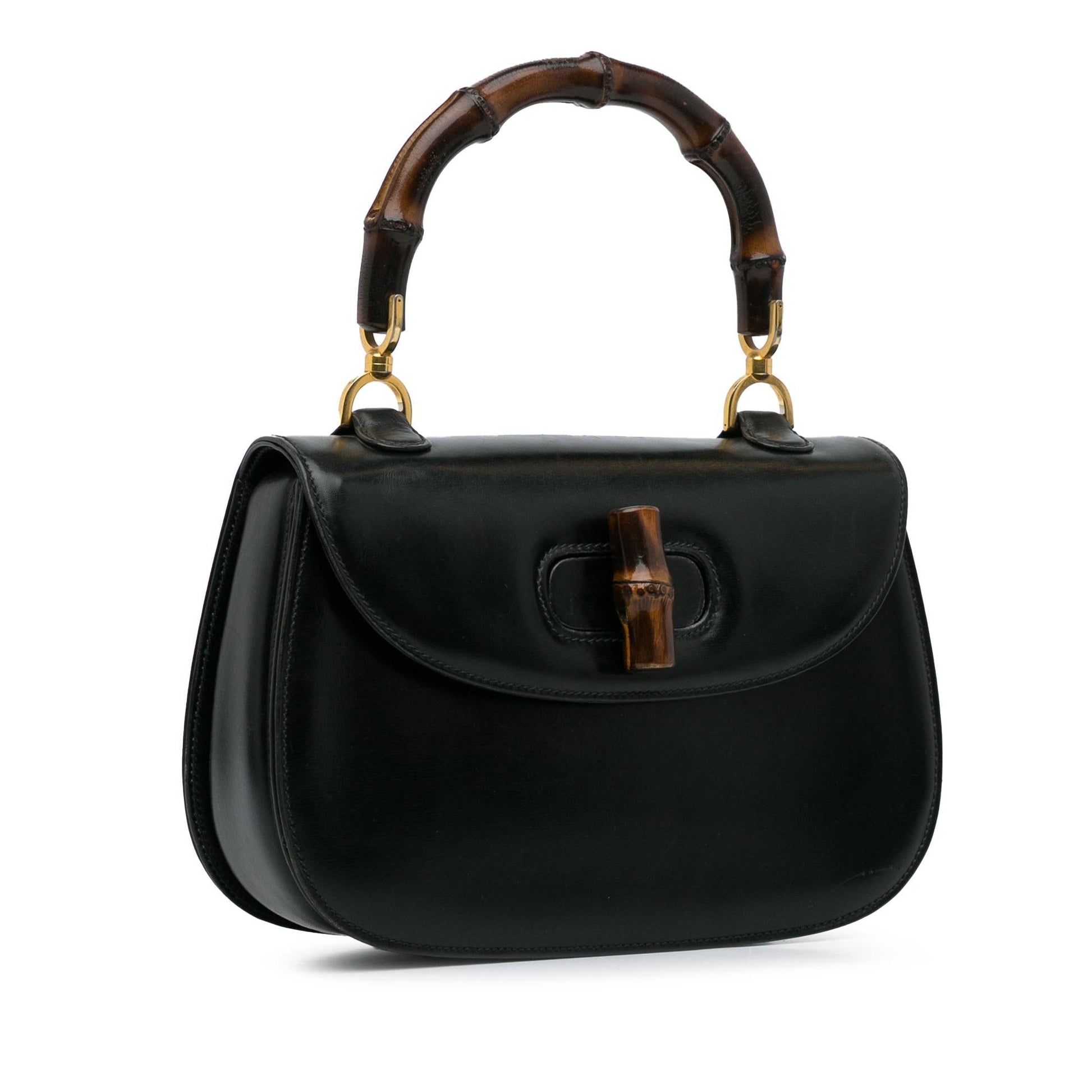 Gucci Bamboo Night SHG-Of4868 Calf Black Satchel Bag