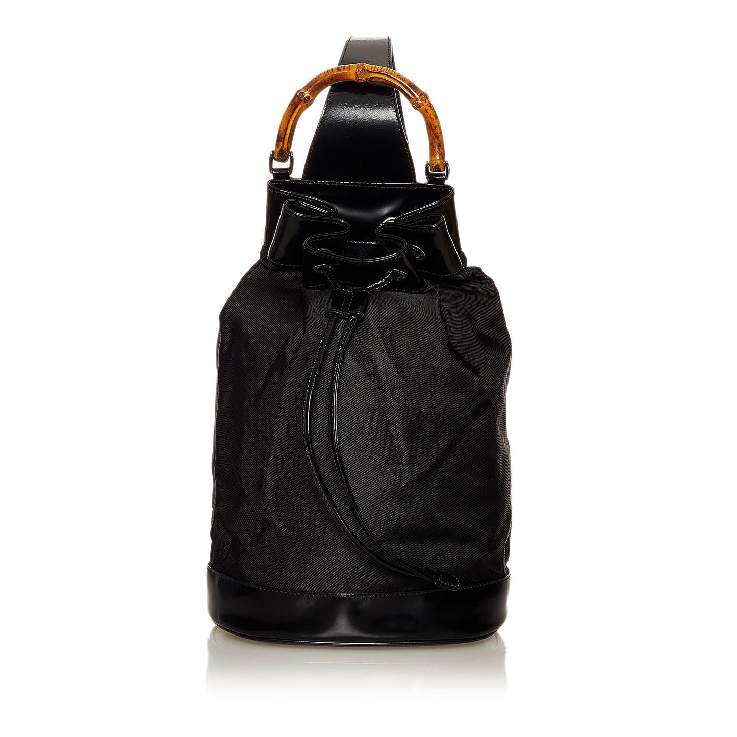 Gucci Bamboo SHG Nylon Black Bucket Shoulder Bag Bag Shg