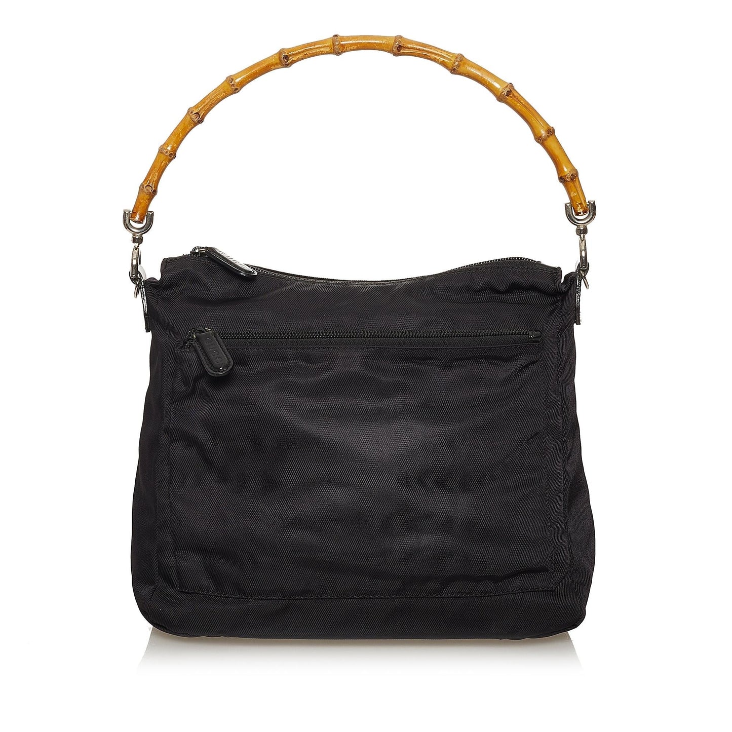 Gucci Bamboo SHG Nylon Black Satchel Bag Handbag Shg