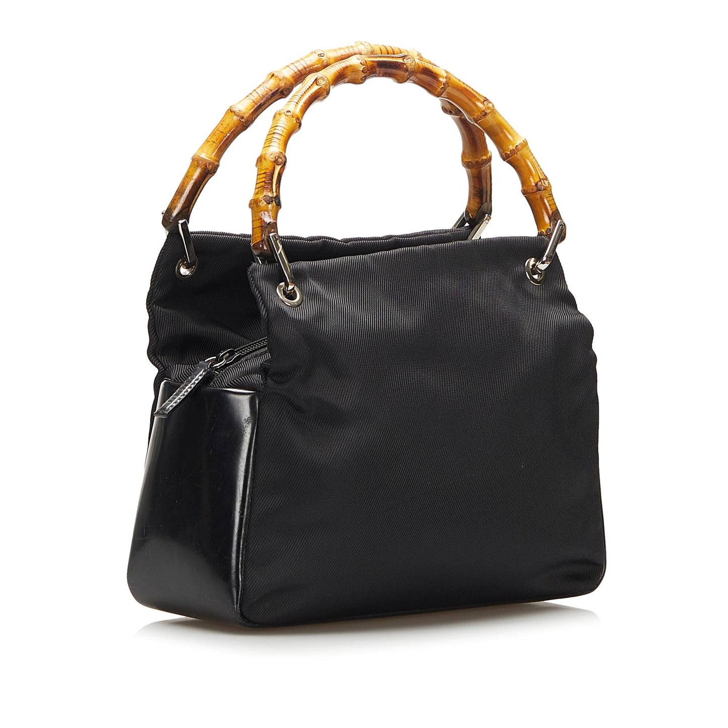 Gucci Bamboo SHG-bNzyNE Nylon Black Satchel Bag