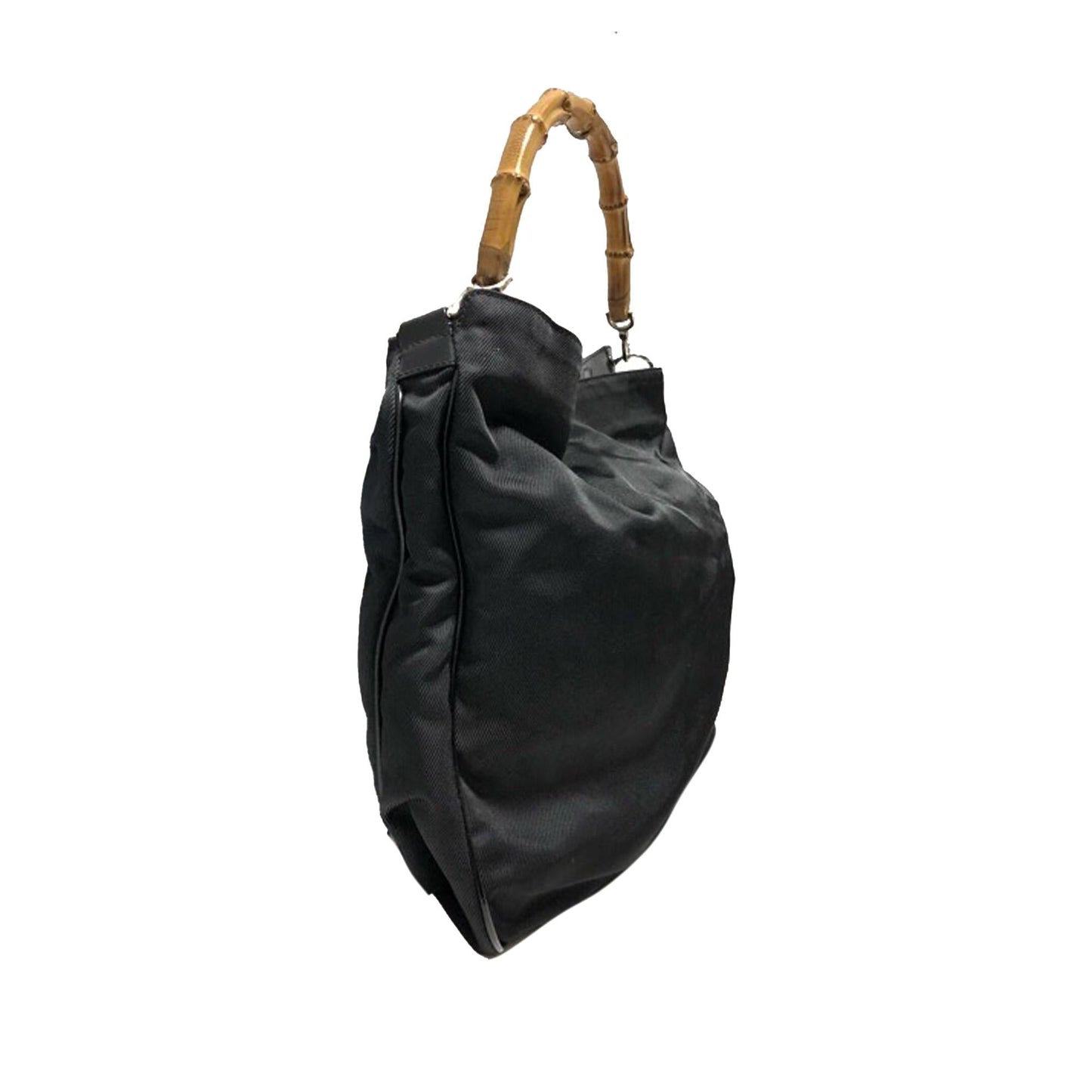 Gucci Bamboo SHG Nylon Black Satchel Bag Satchel Shg