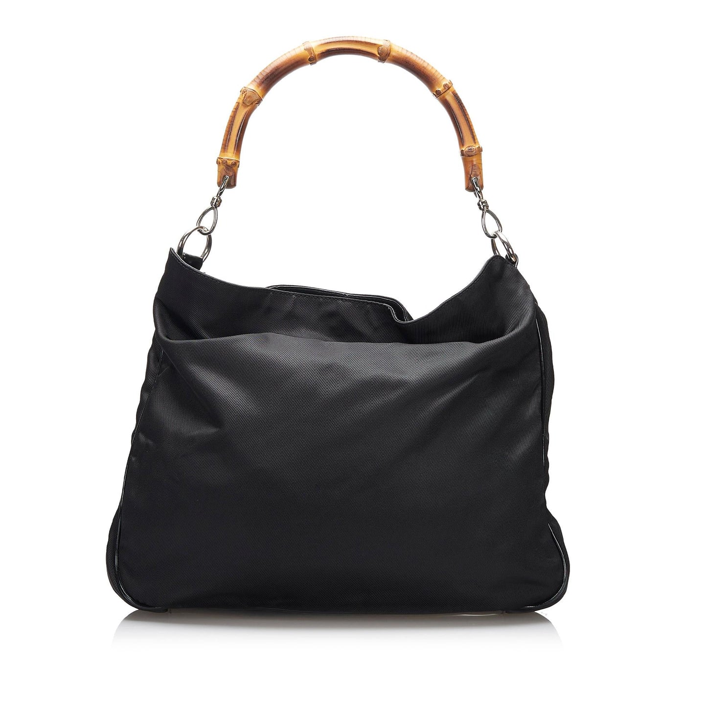 Gucci Bamboo SHG-3w9q8z Nylon Black Satchel Bag