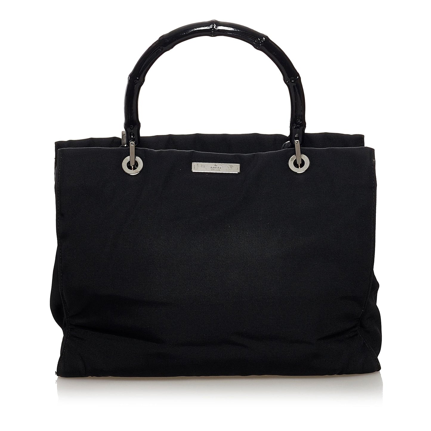 Gucci Bamboo SHG-TotpRg Nylon Black Satchel Bag