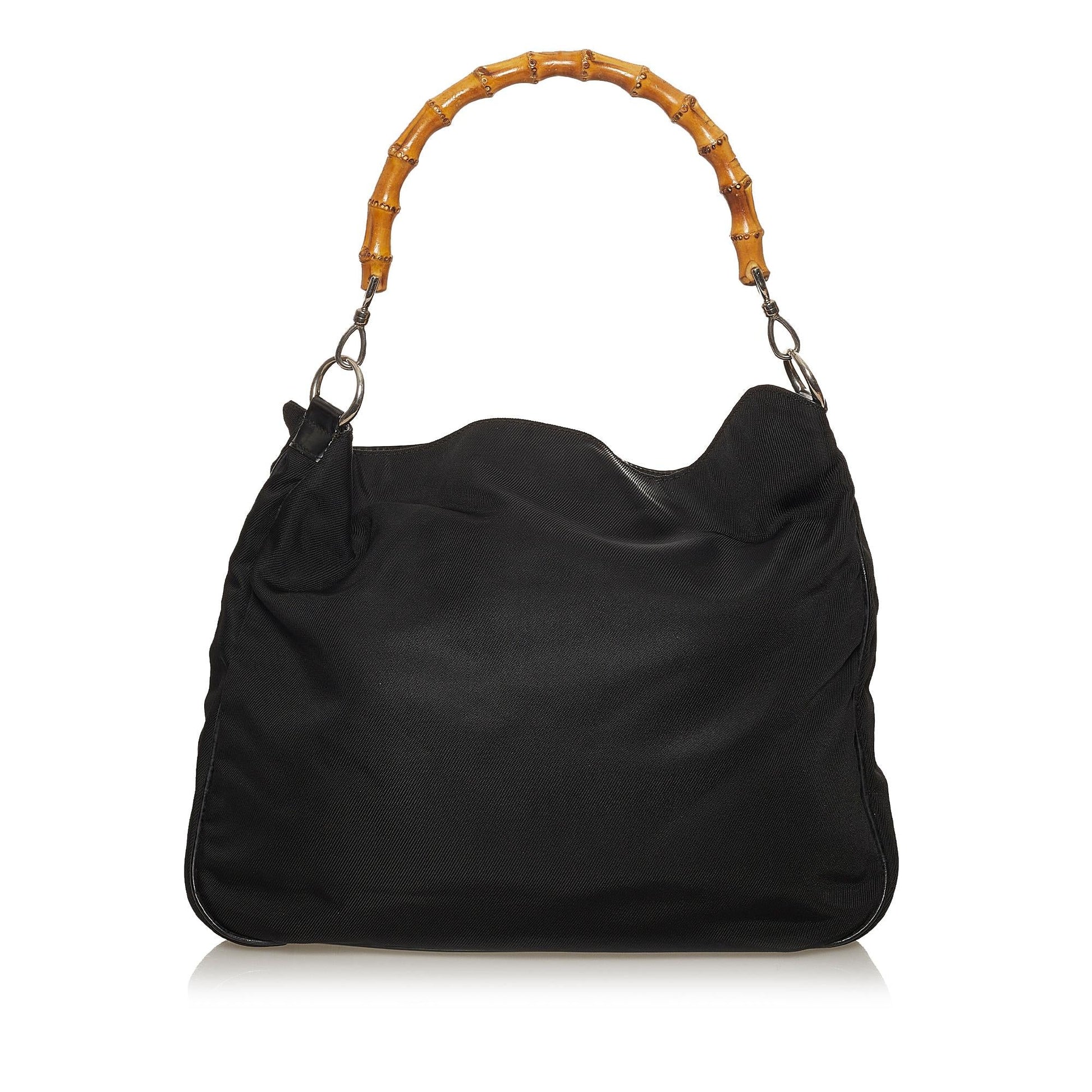 Gucci Bamboo SHG-fSqu3W Nylon Black Satchel Bag