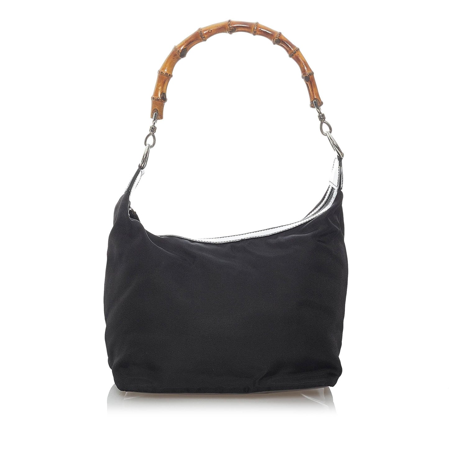 Gucci Bamboo SHG-vldL1X Nylon Black Brown Shoulder Bag