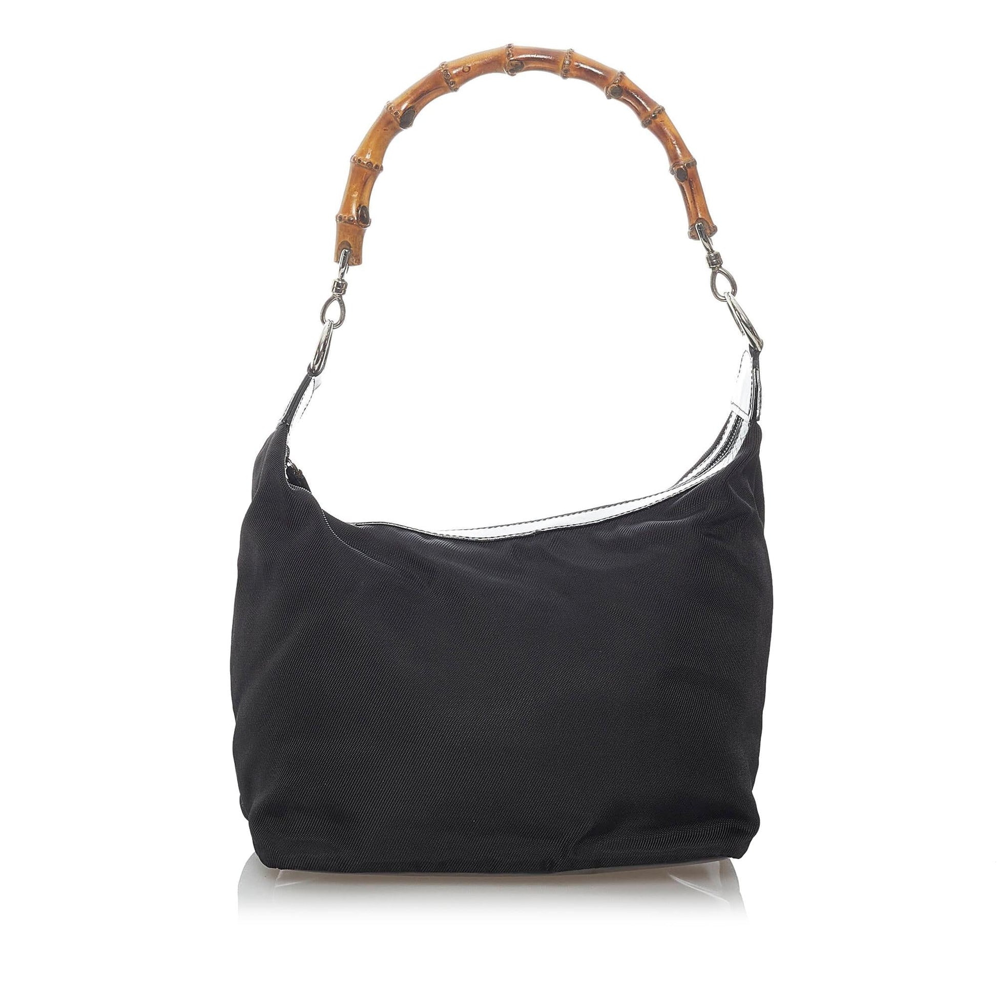 Gucci Bamboo SHG-vldL1X Nylon Black Brown Shoulder Bag