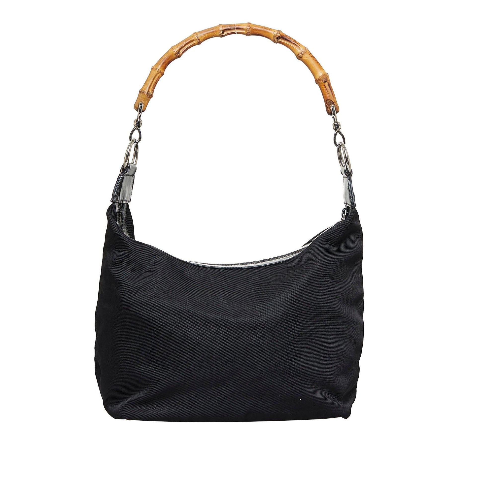 Gucci Bamboo SHG-d4KAgE Nylon Black Shoulder Bag