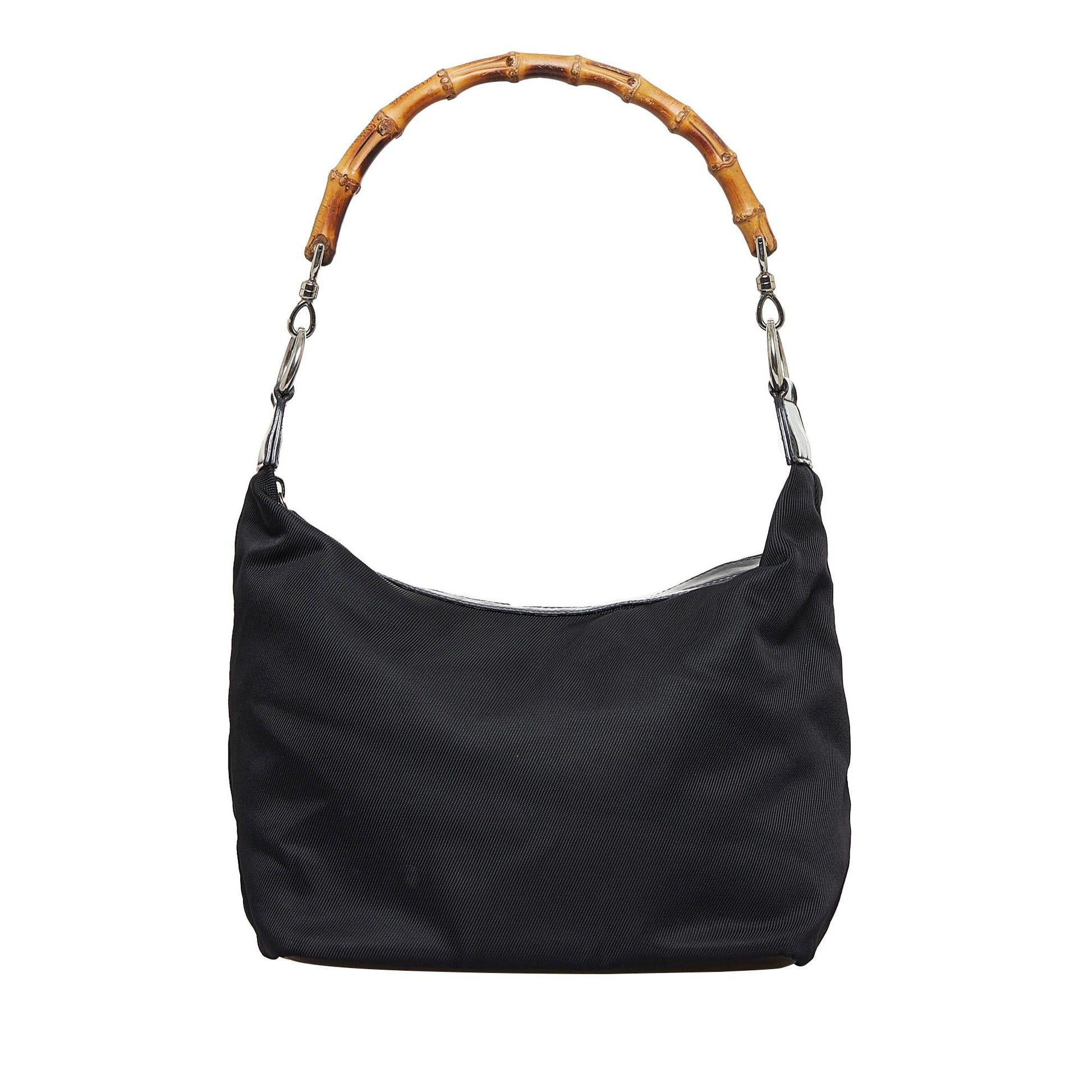 Gucci Bamboo SHG-d4KAgE Nylon Black Shoulder Bag