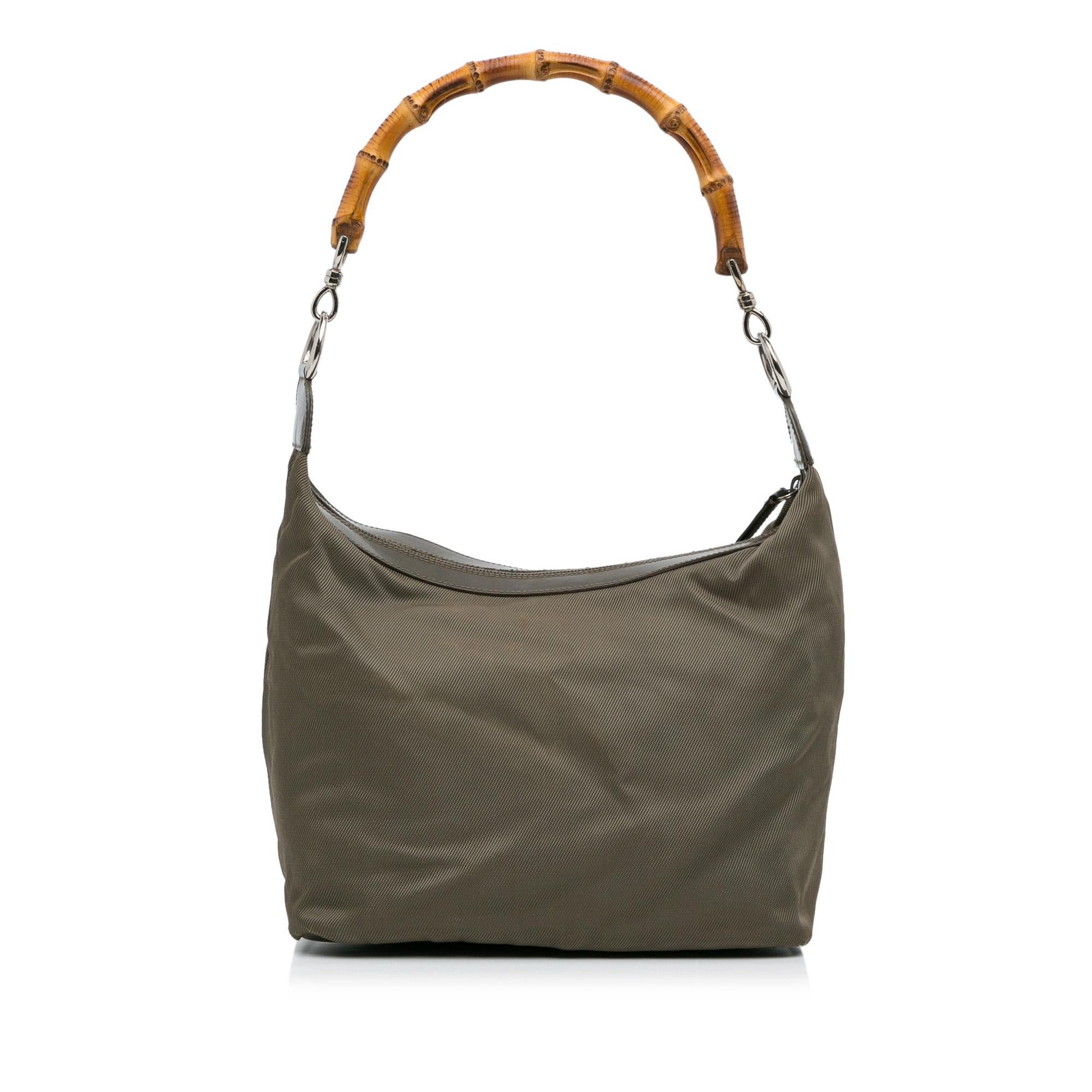 Gucci Bamboo SHG-vluyZY Nylon Brown Shoulder Bag