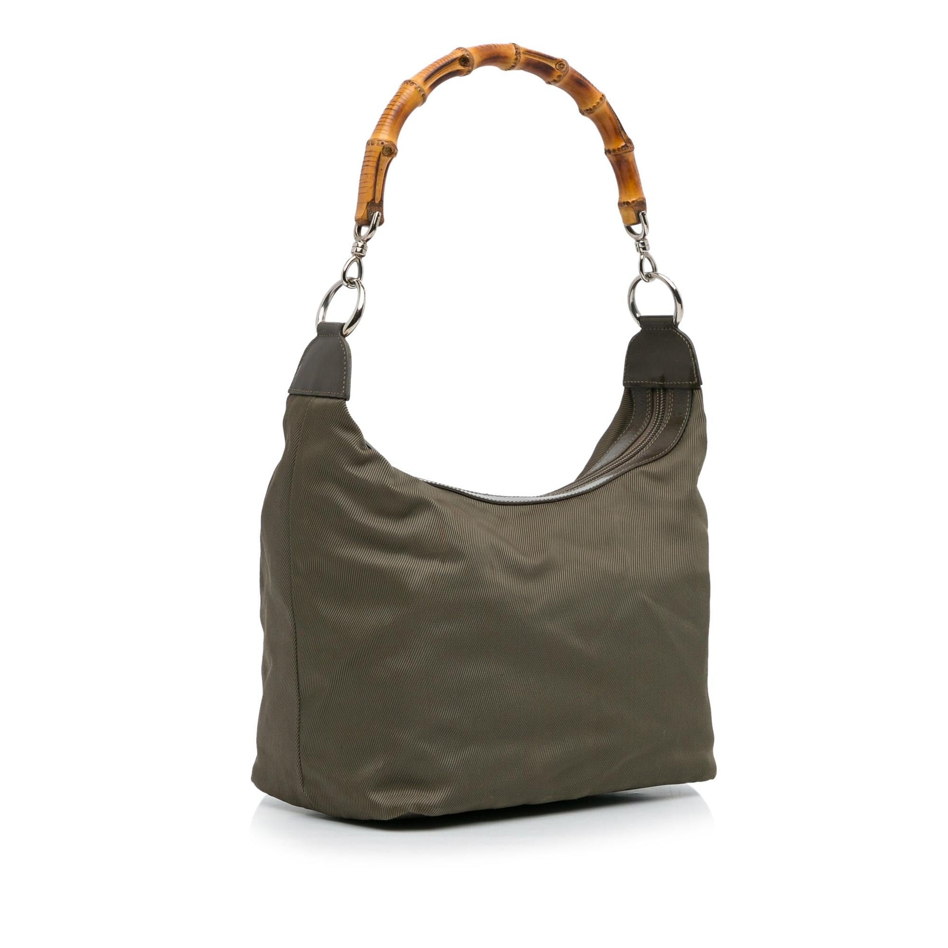 Gucci Bamboo SHG-vluyZY Nylon Brown Shoulder Bag