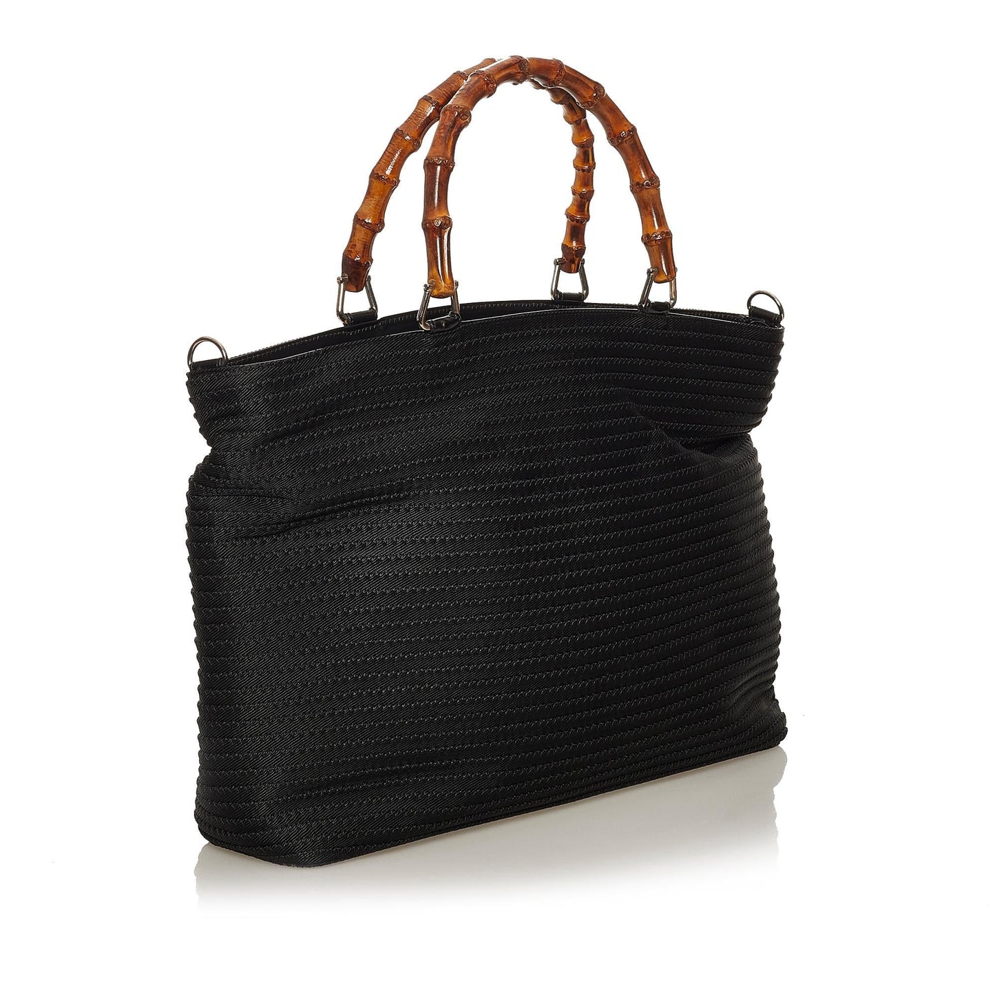 Gucci Bamboo SHG Nylon Black Tote Bag Bag Shg