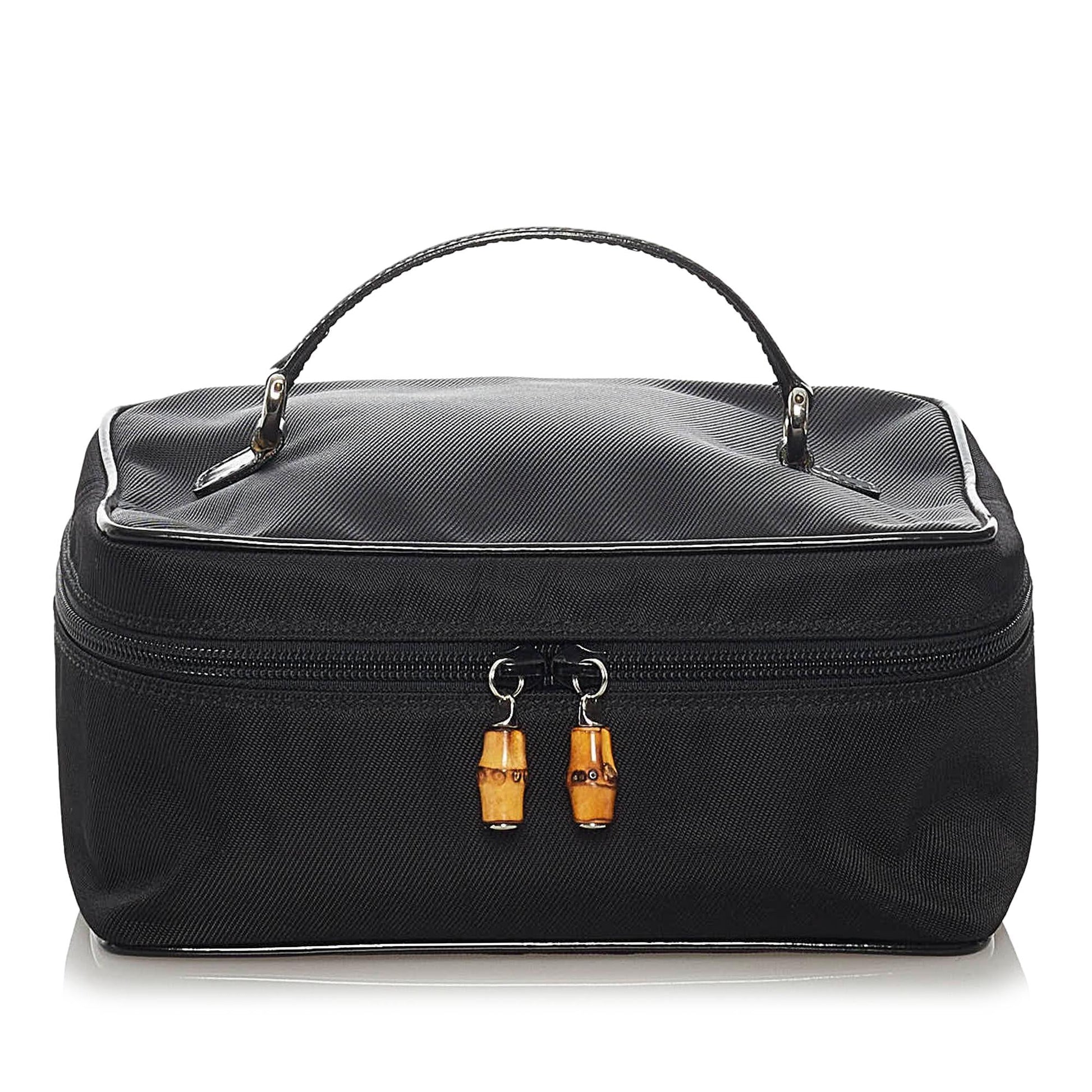 Gucci Bamboo Vanity SHG Nylon Black Handbag
