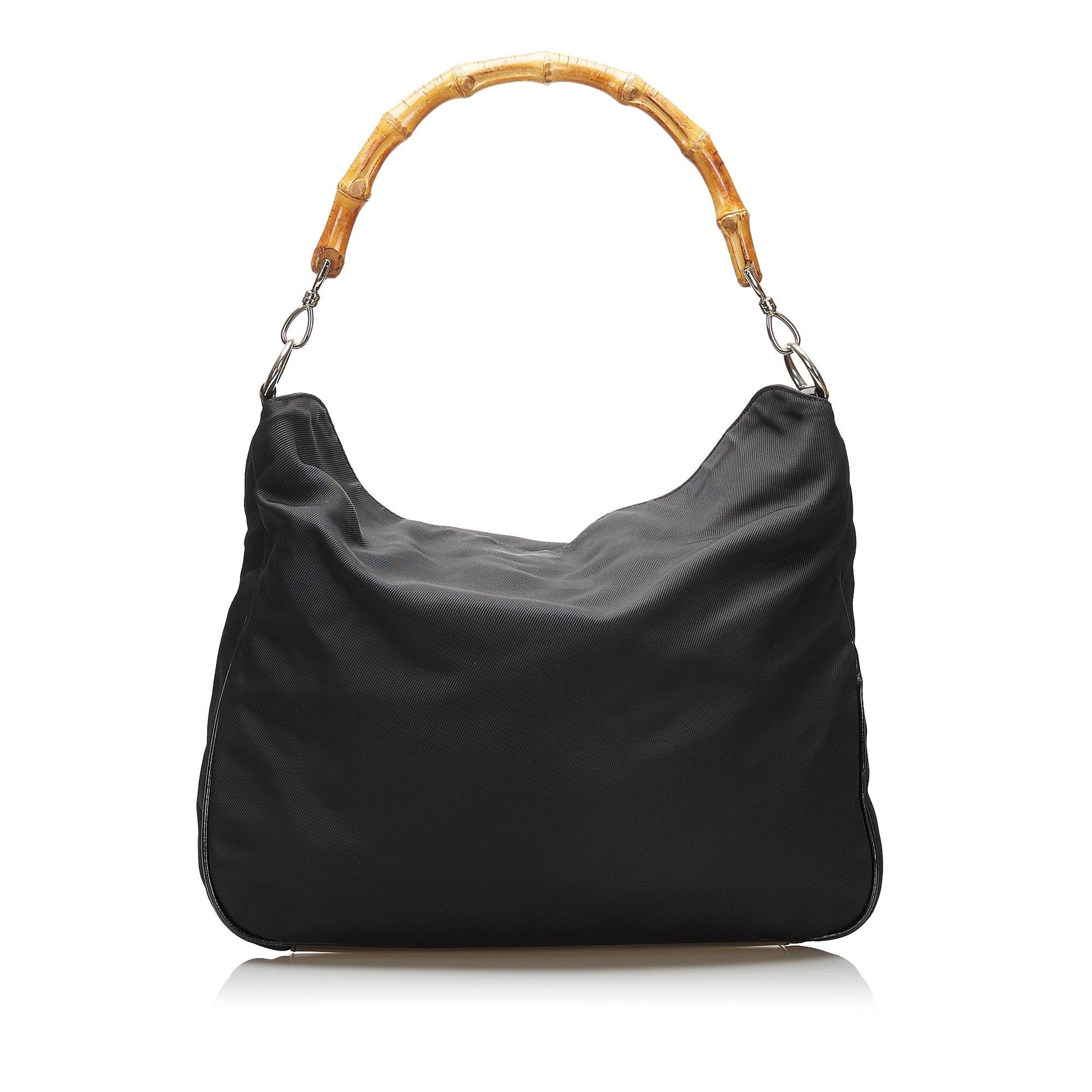 Gucci Bamboo SHG Nylon Black Satchel Bag 4
