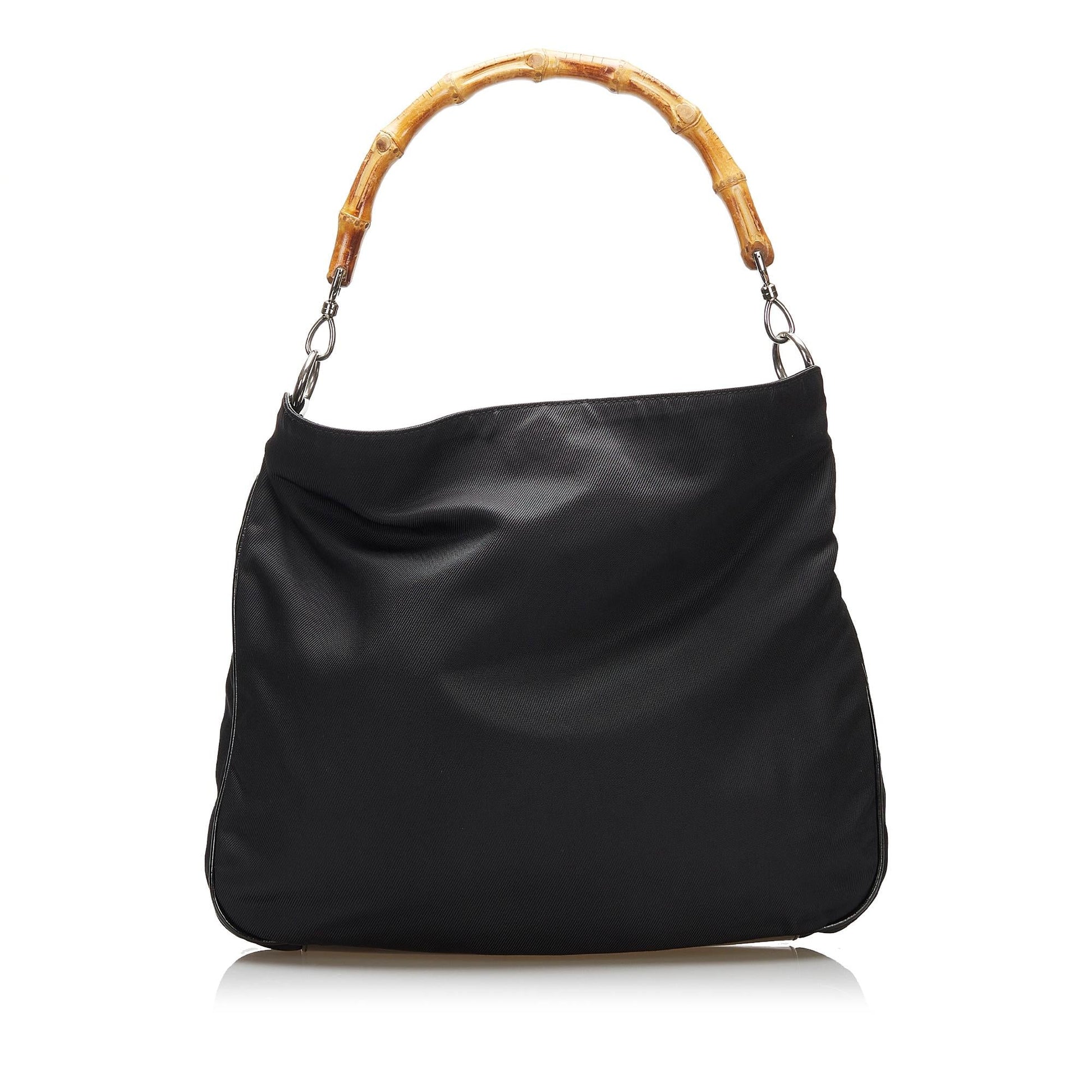 Gucci Bamboo SHG Nylon Black Satchel Bag 4