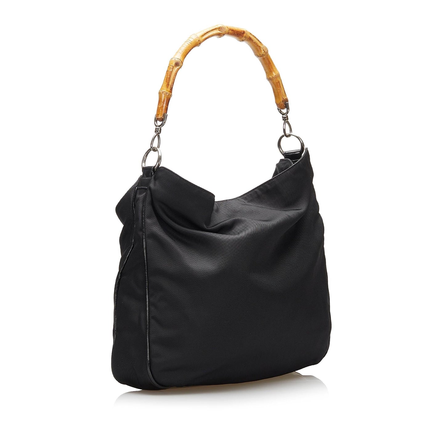 Gucci Bamboo SHG Nylon Black Satchel Bag 4