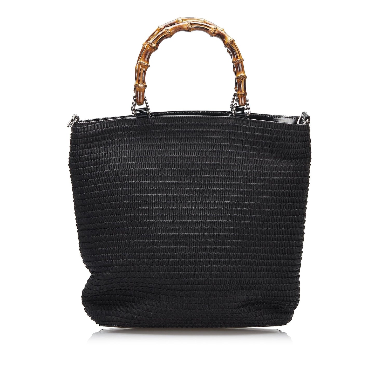 Gucci Bamboo SHG-UUfGTr Canvas Black Satchel Bag