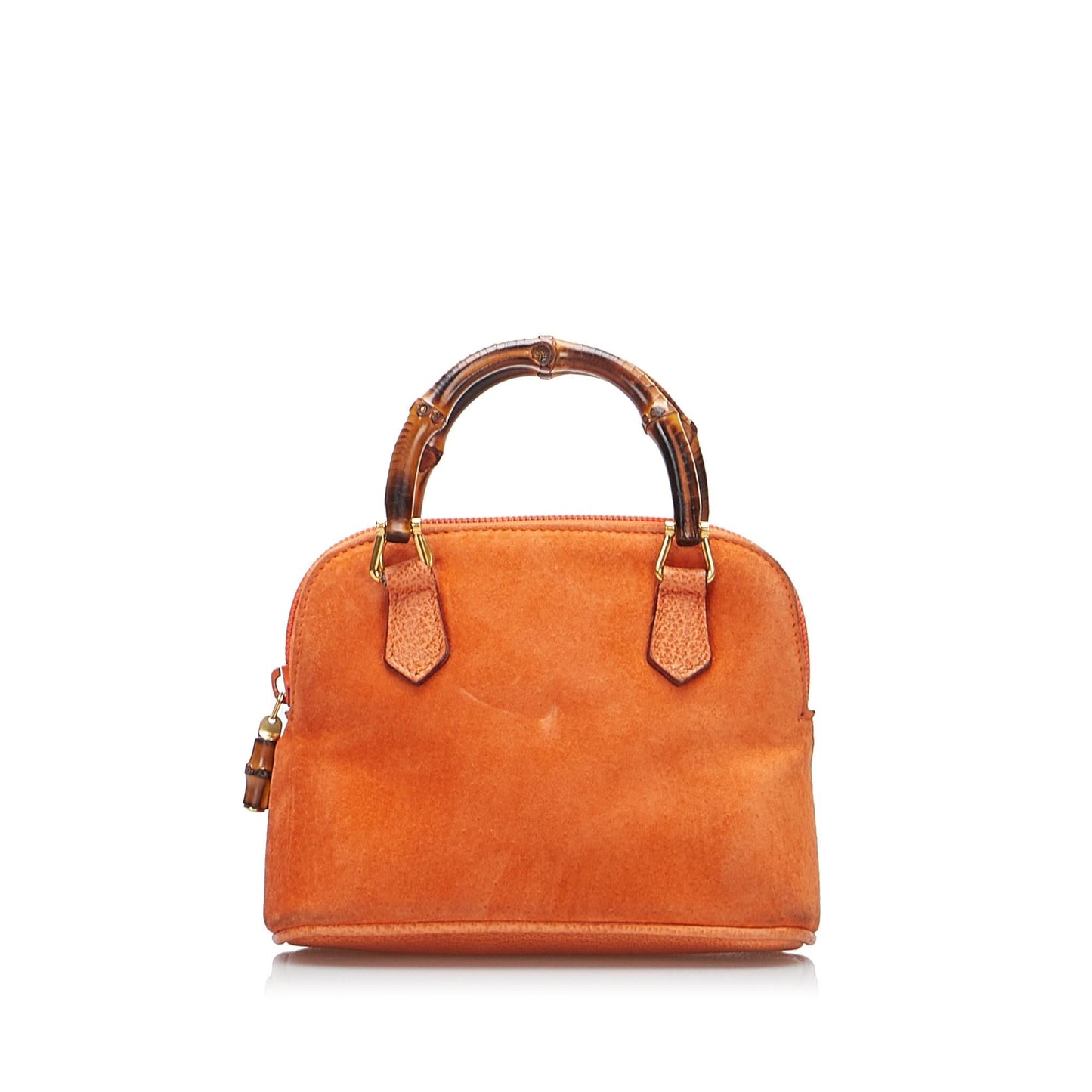 Gucci Bamboo SHG-zQB8au Calf Orange Satchel Bag
