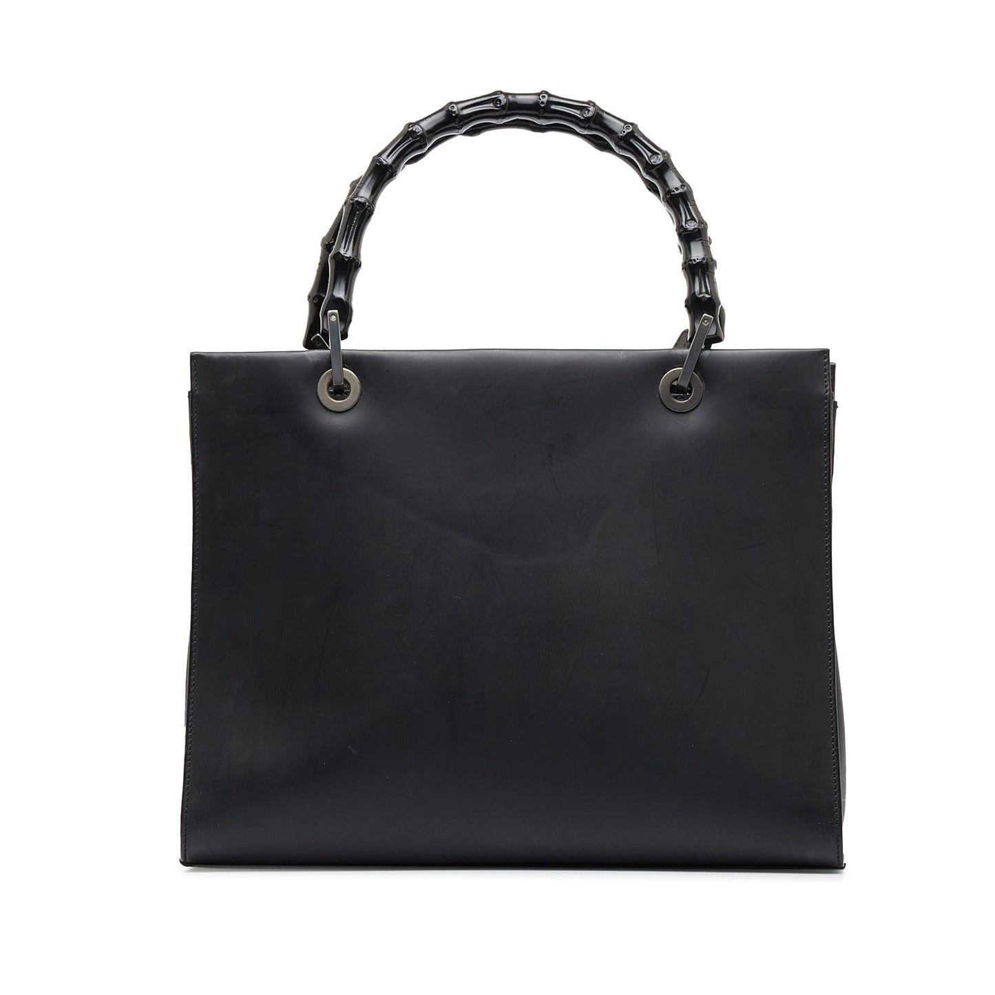 Gucci Bamboo SHG-x4w4vz Calf Black Satchel Bag