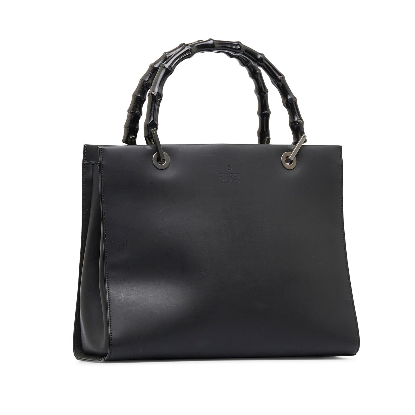 Gucci Bamboo SHG-x4w4vz Calf Black Satchel Bag