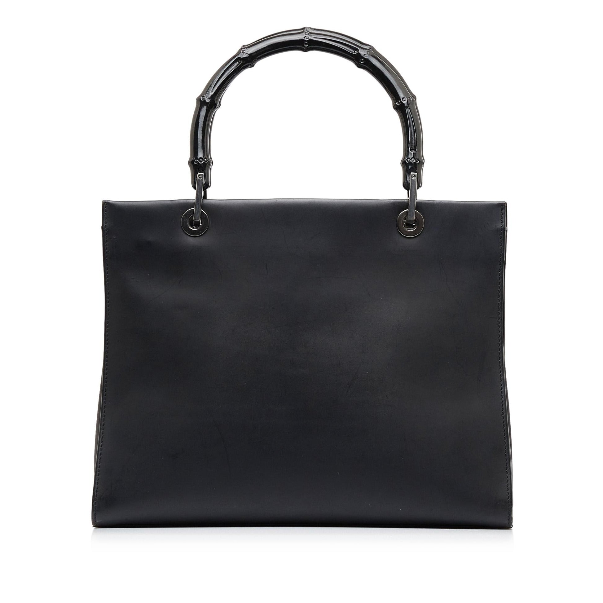 Gucci Bamboo SHG-E G5M Calf Black Satchel Bag