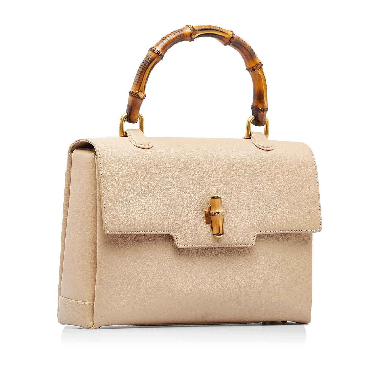 Gucci Bamboo SHG-FyNan1 Calf Brown Satchel Bag