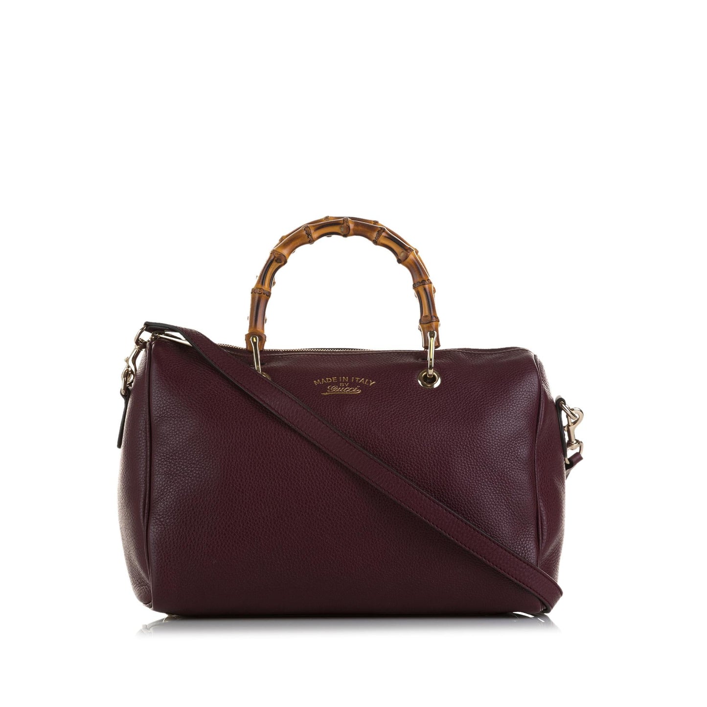 Gucci Bamboo Shopper Boston SHG-jfcibi Calf Red Satchel Bag