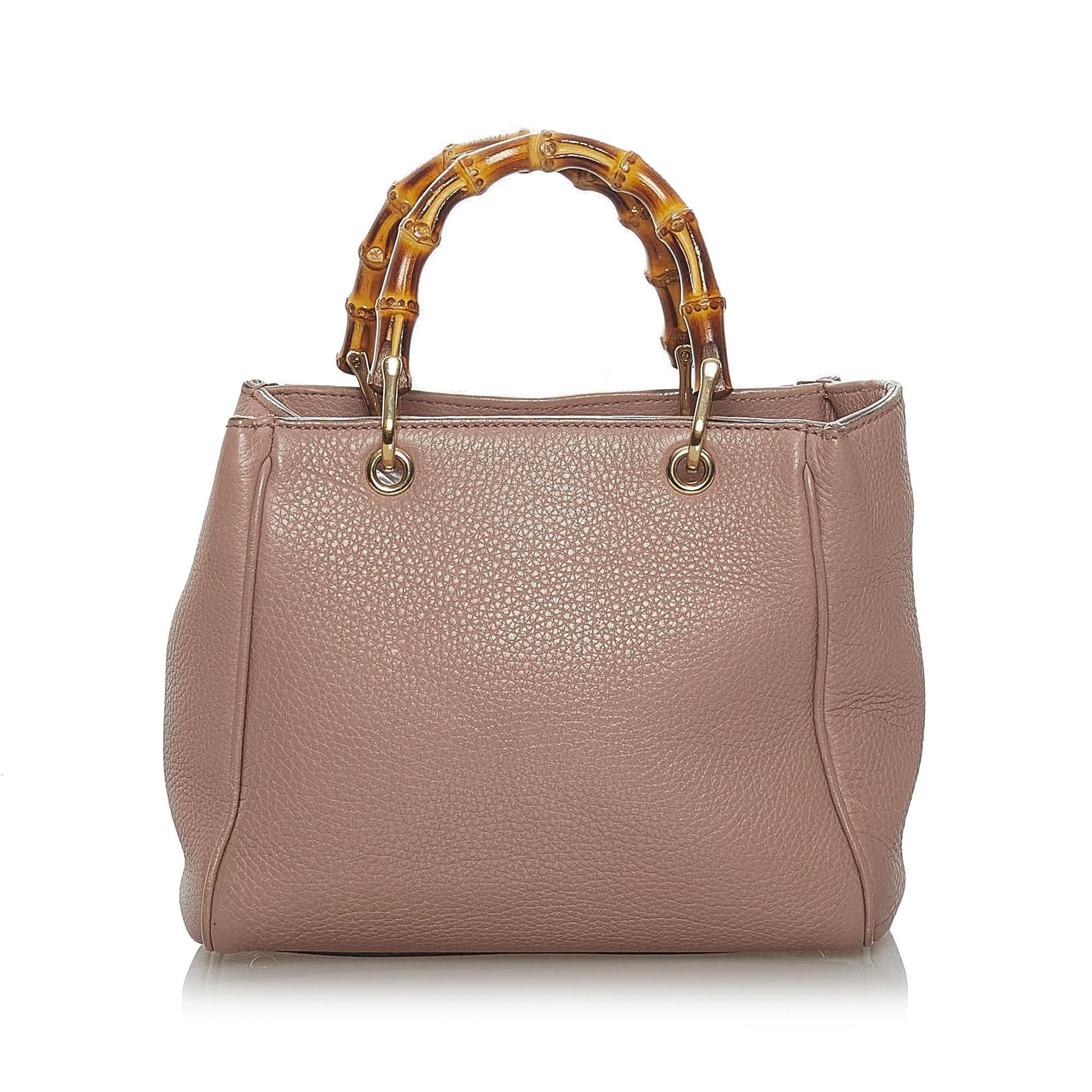 Gucci Bamboo Shopper SHG Leather Calf Brown Satchel Bag 6