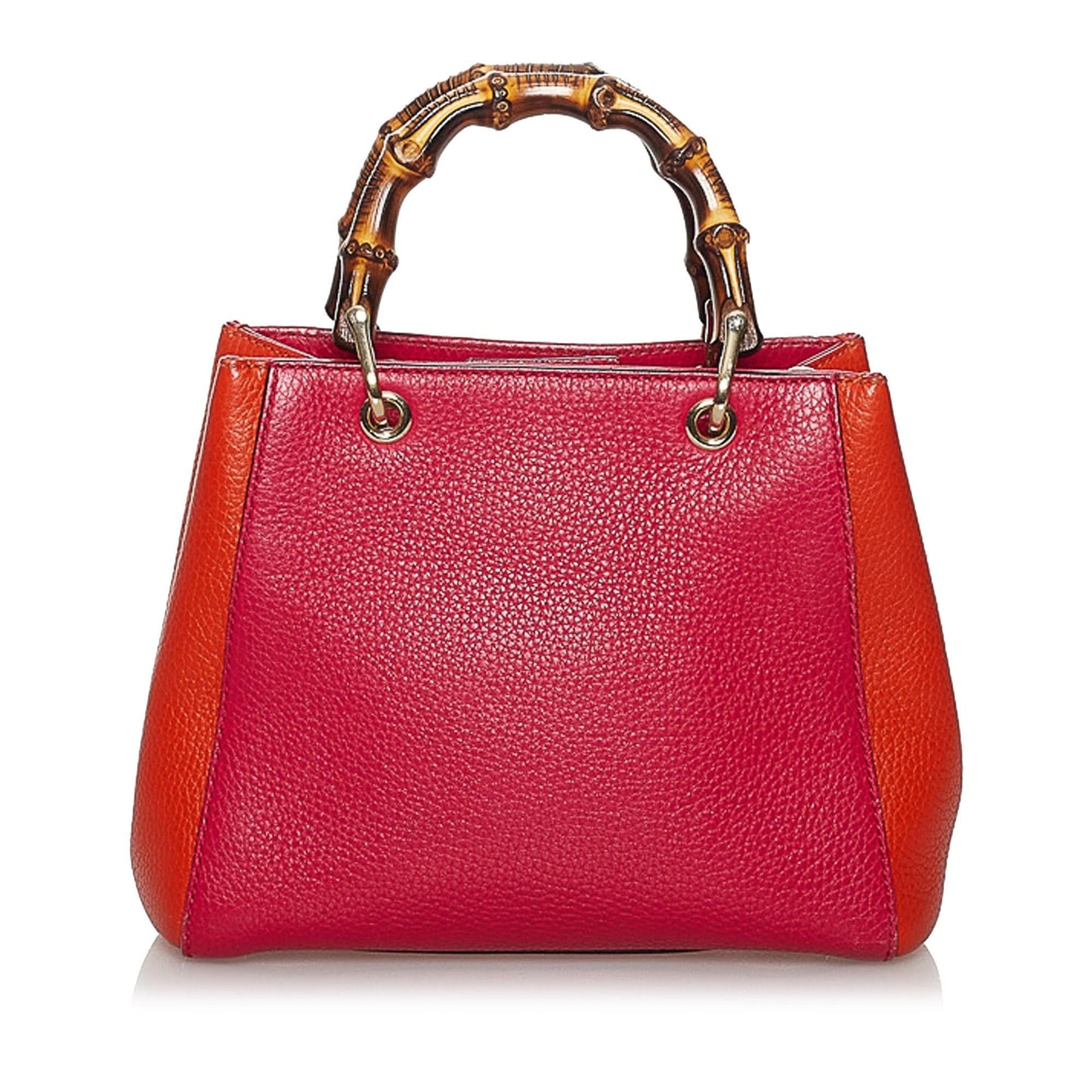 Gucci Bamboo Shopper SHG Leather Calf Pink Orange Satchel Bag
