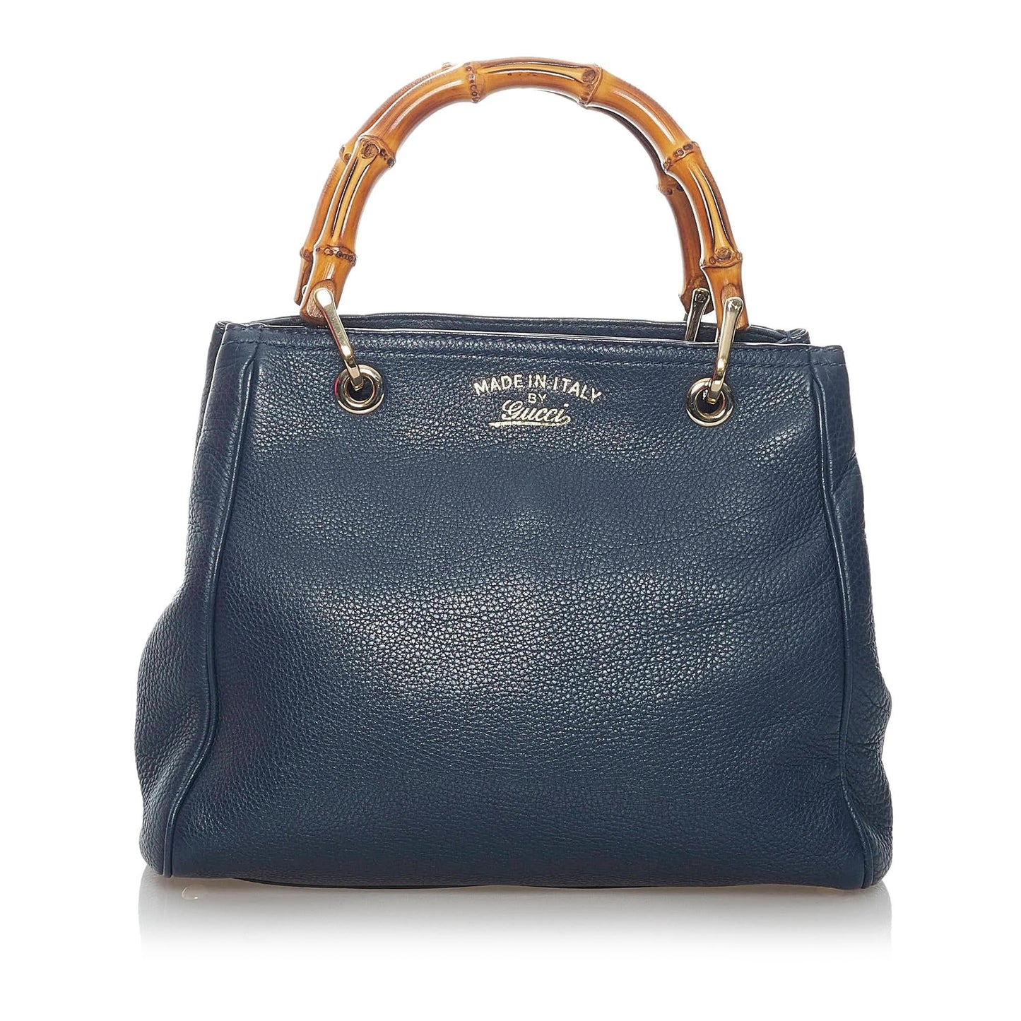 Gucci Bamboo Shopper SHG Leather Calf Blue Satchel Bag Satchel Shg