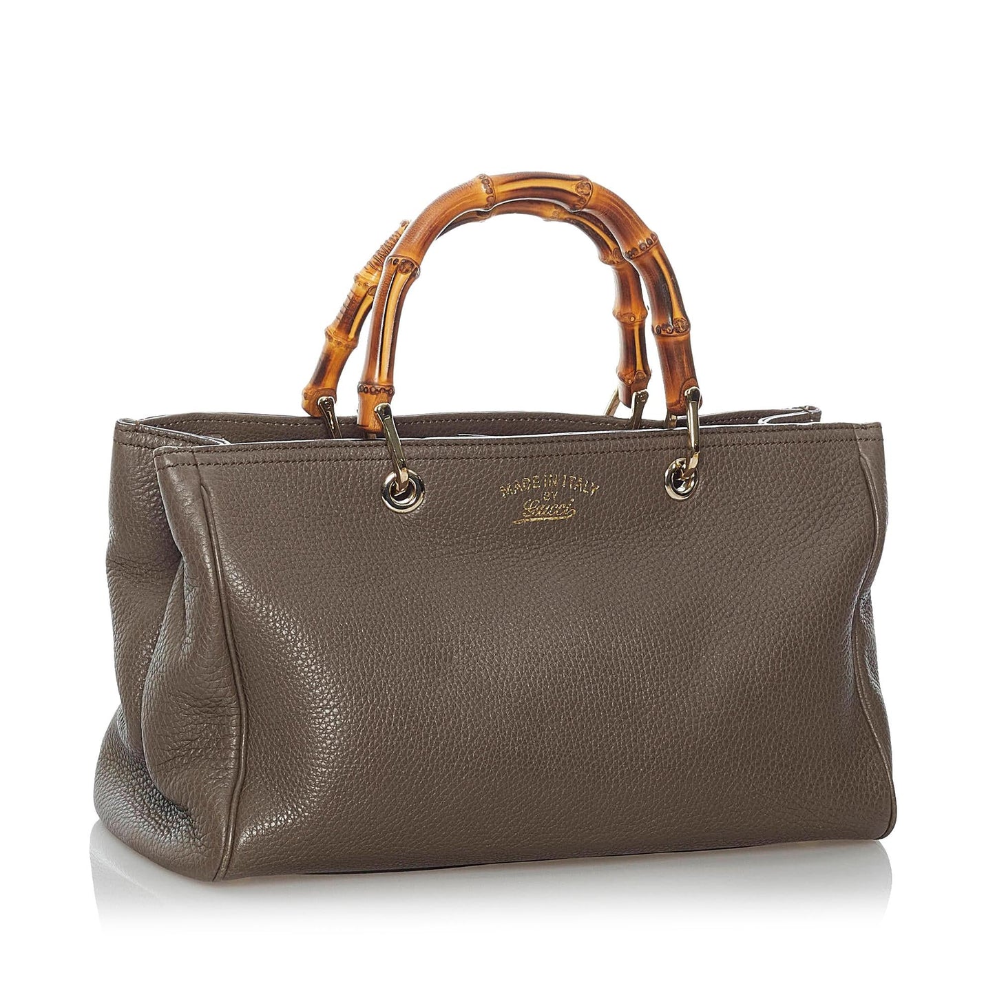 Gucci Bamboo Shopper SHG Leather Calf Grey Satchel Bag