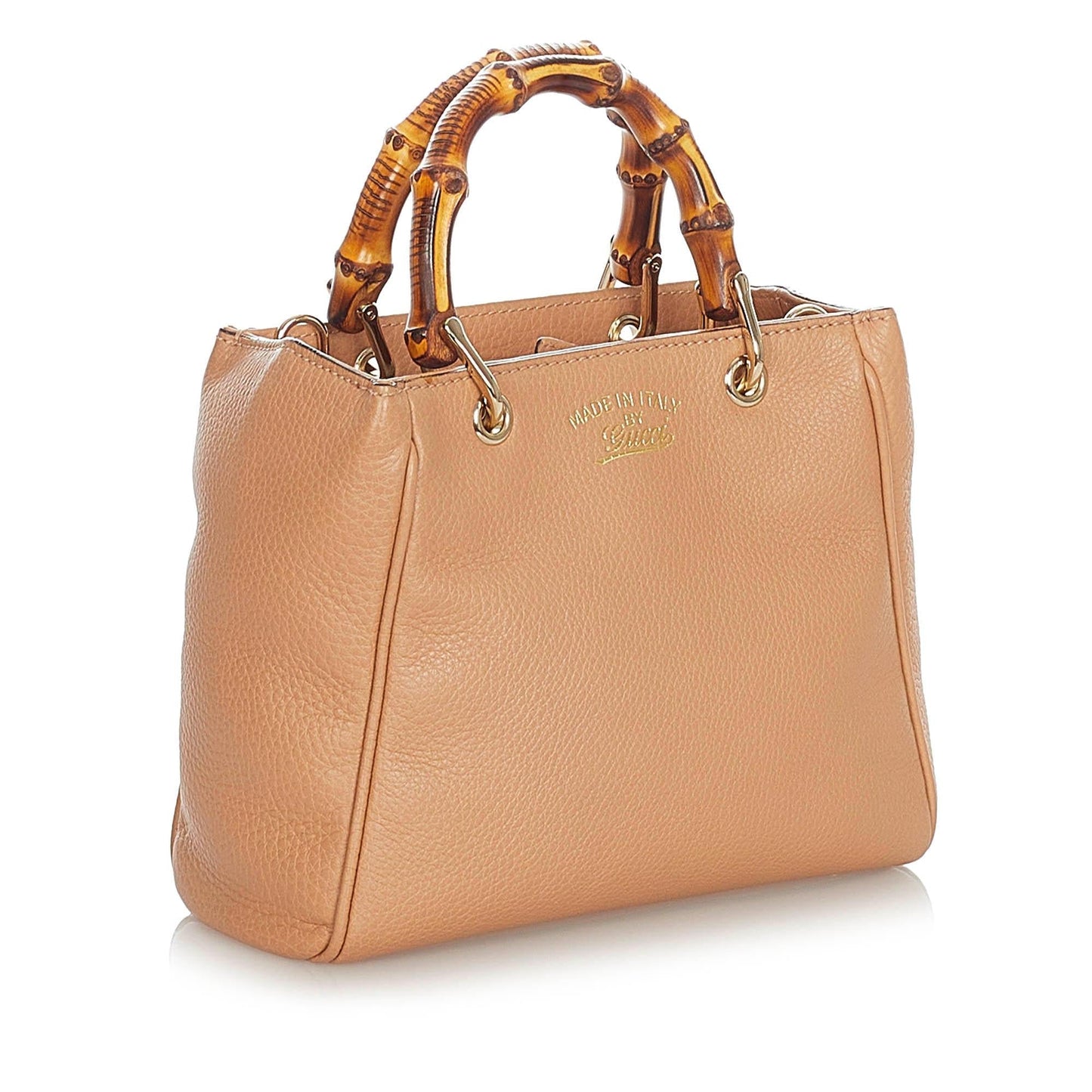 Gucci Bamboo Shopper SHG Leather Calf Brown Satchel Bag 9
