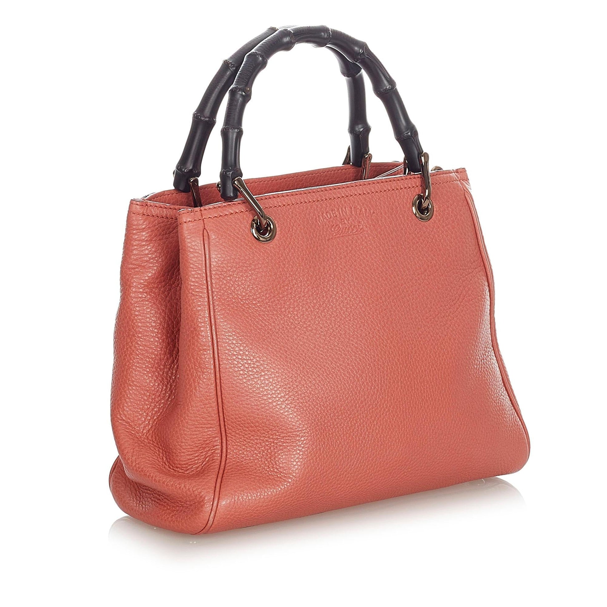 Gucci Bamboo Shopper SHG Leather Calf Brown Satchel Bag
