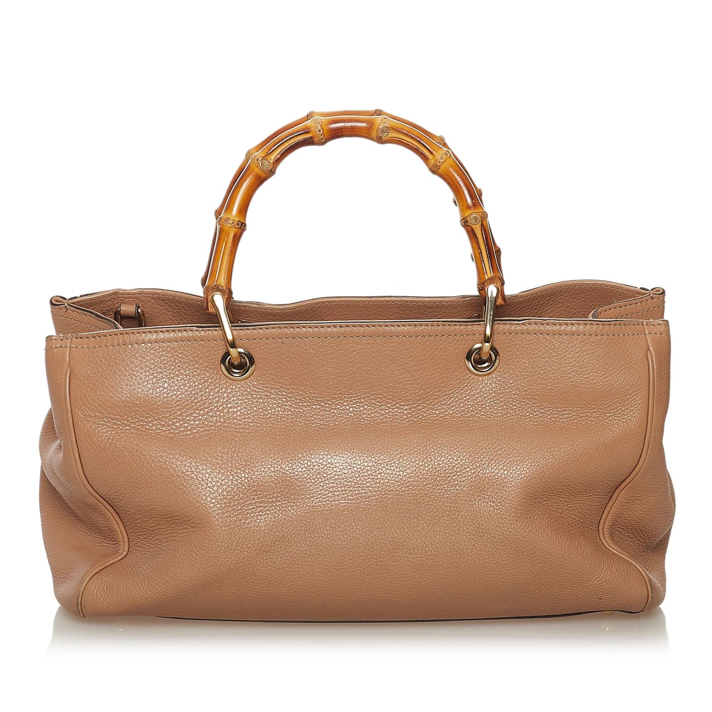 Gucci Bamboo Shopper SHG Leather Calf Brown Satchel Bag Satchel Shg