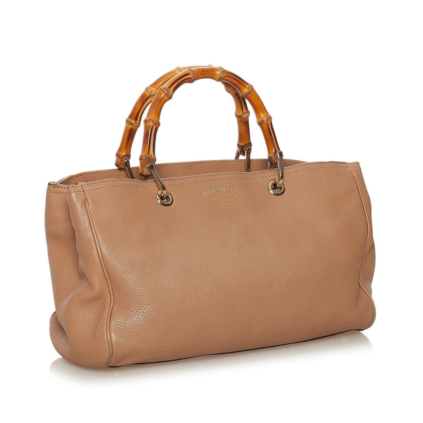 Gucci Bamboo Shopper SHG Leather Calf Brown Satchel Bag Satchel Shg