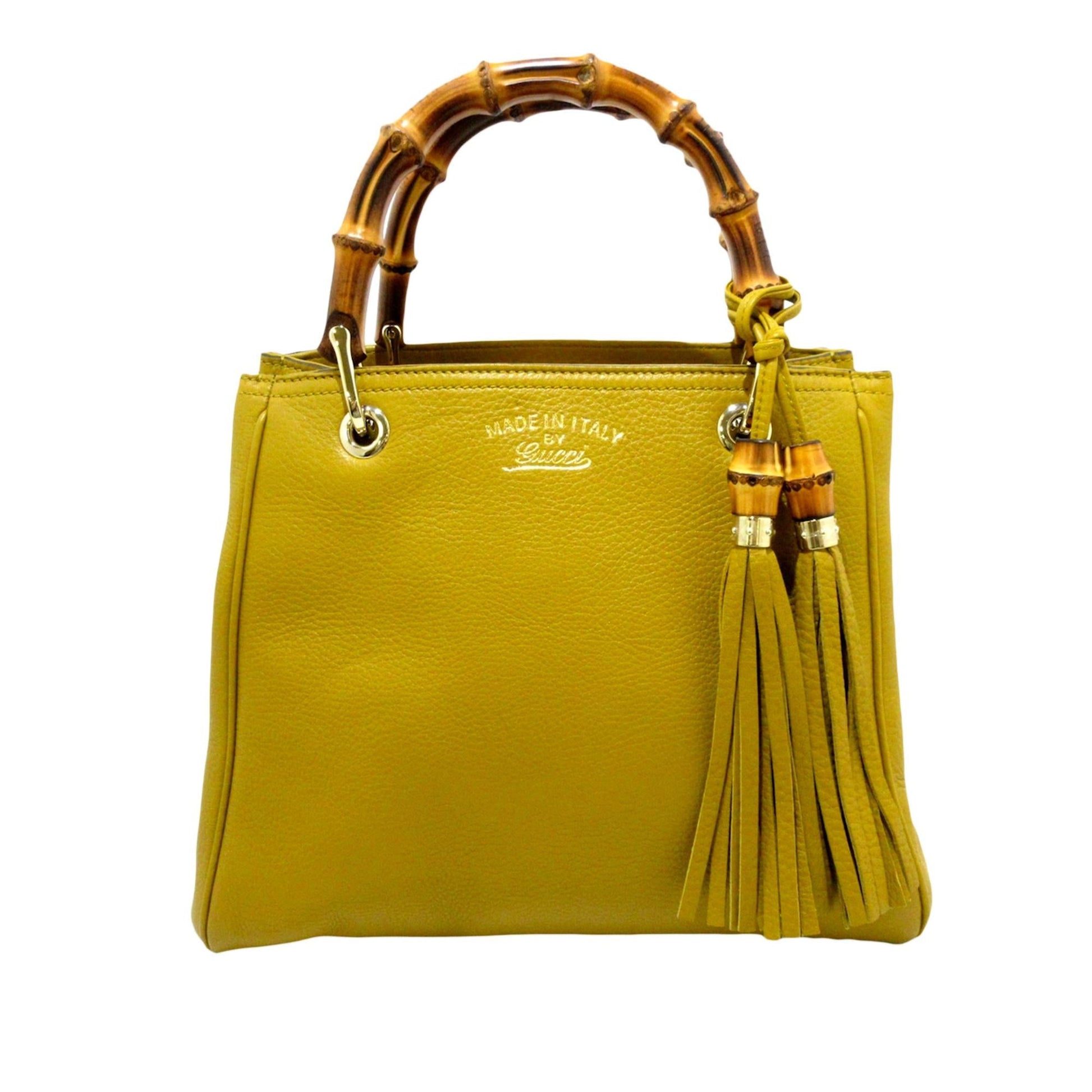 Gucci Bamboo Shopper SHG Leather Calf Brown Satchel Bag 3