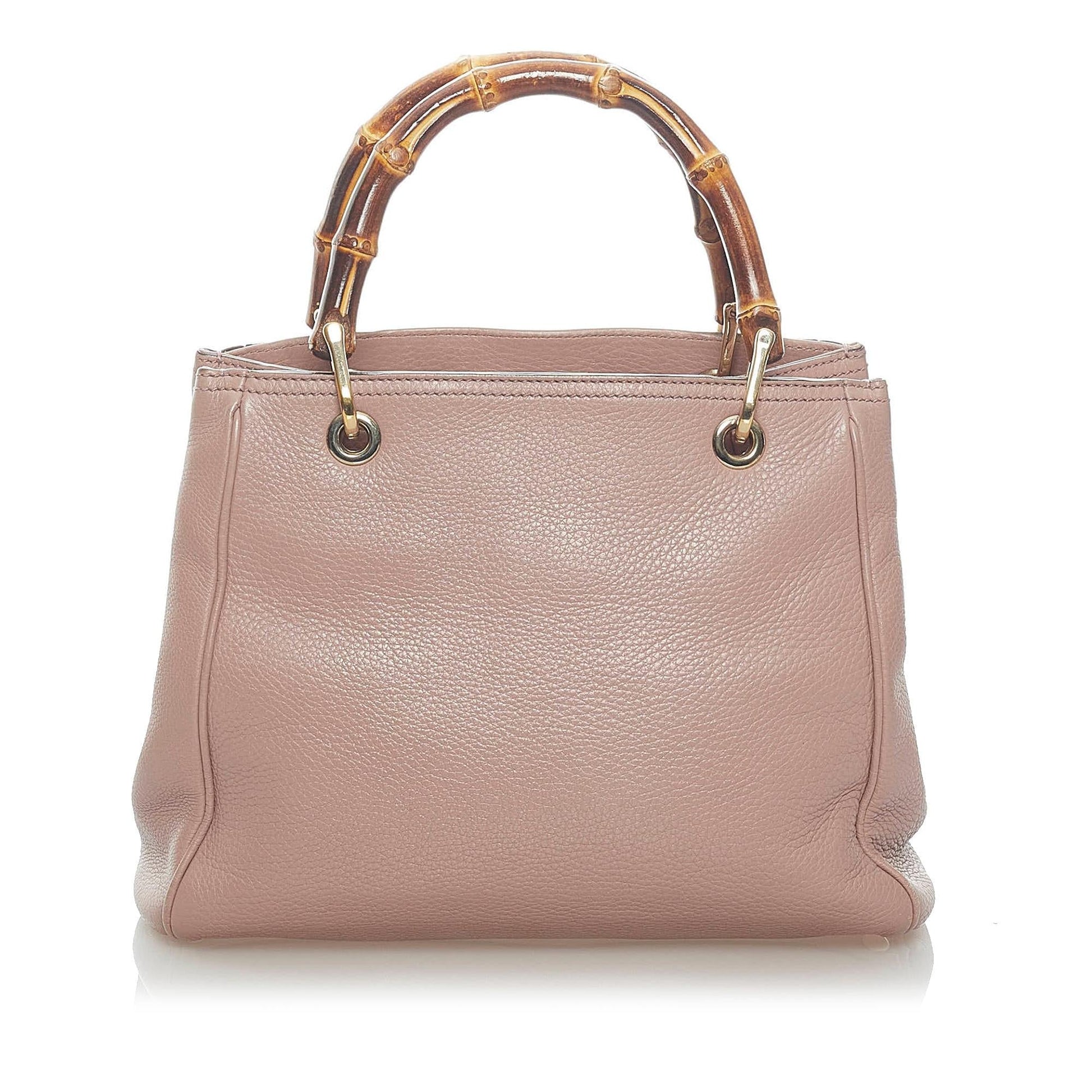 Gucci Bamboo Shopper SHG Leather Calf Pink Satchel Bag Satchel Shg