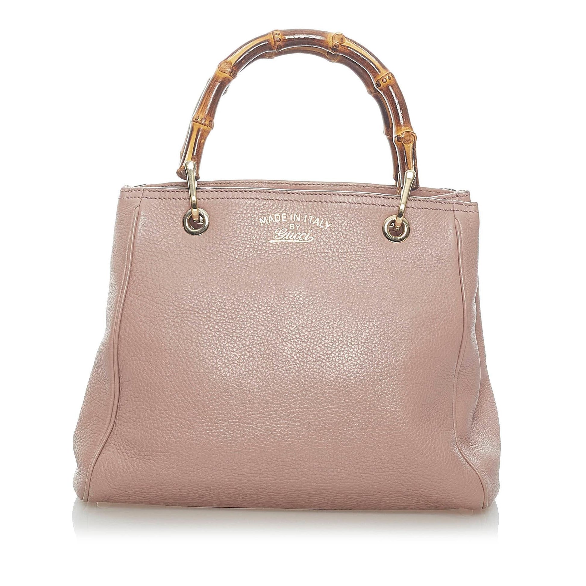 Gucci Bamboo Shopper SHG Leather Calf Pink Satchel Bag Satchel Shg