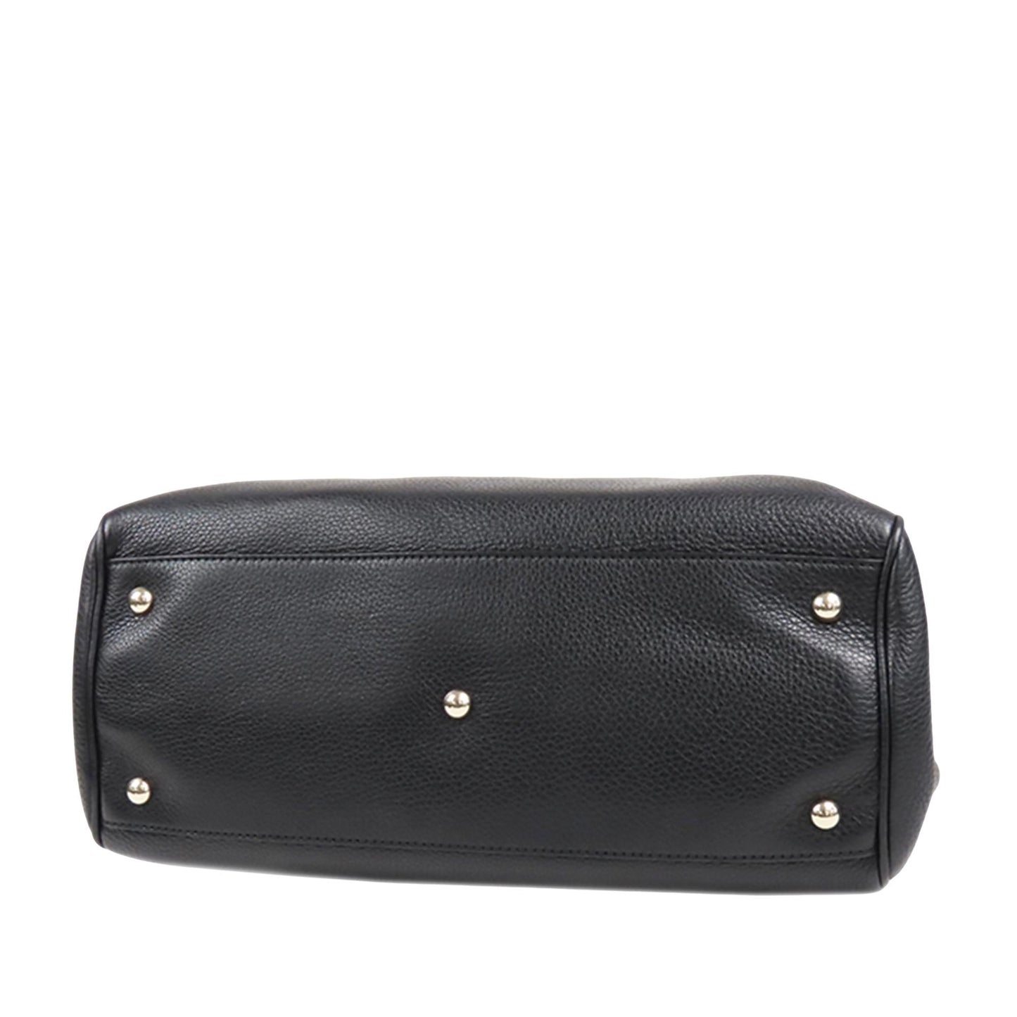 Gucci Bamboo Shopper SHG Leather Calf Black Satchel Bag