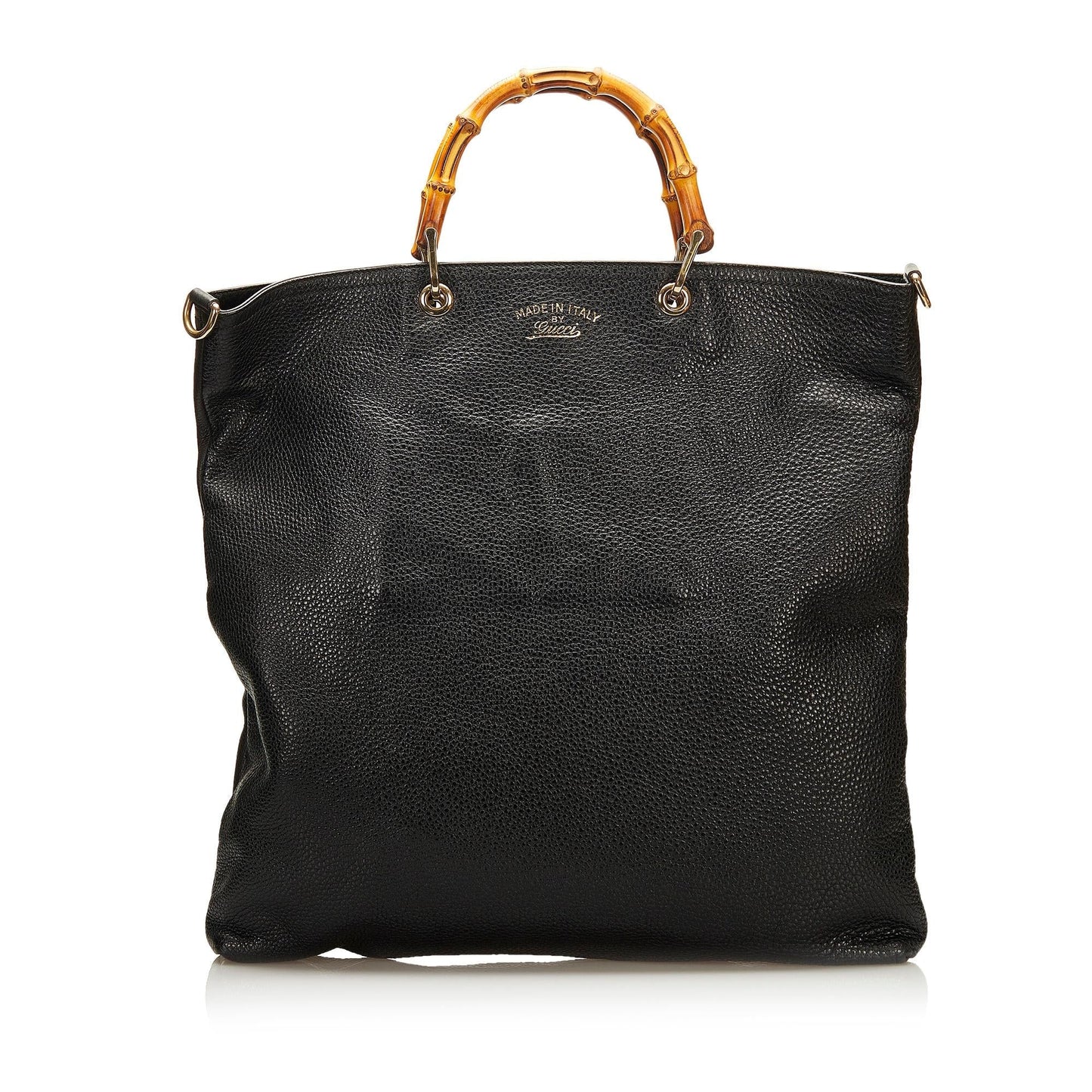 Gucci Bamboo Shopper SHG Leather Calf Black Satchel Bag Satchel Shg