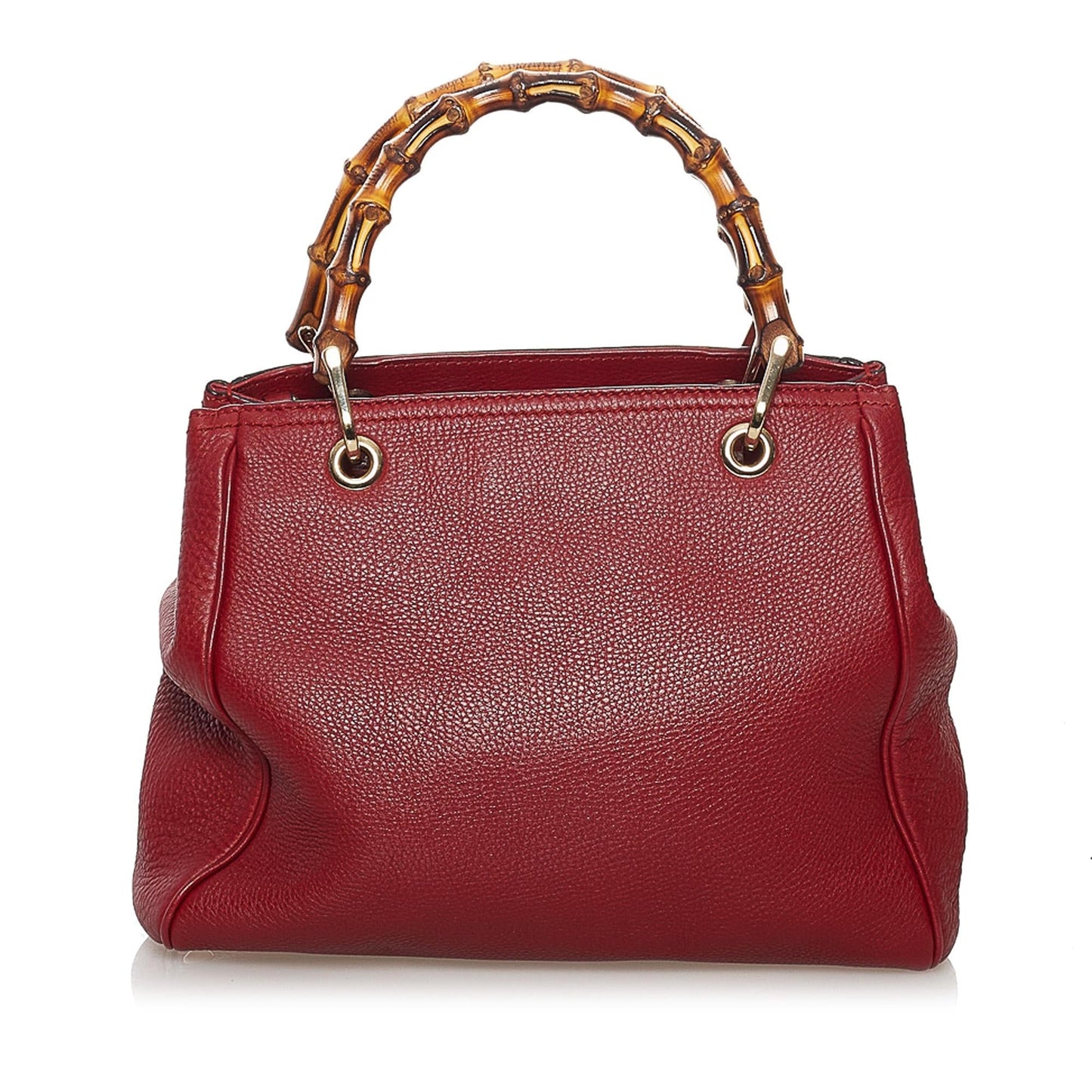 Gucci Bamboo Shopper SHG Leather Calf Red Satchel Bag Satchel Shg